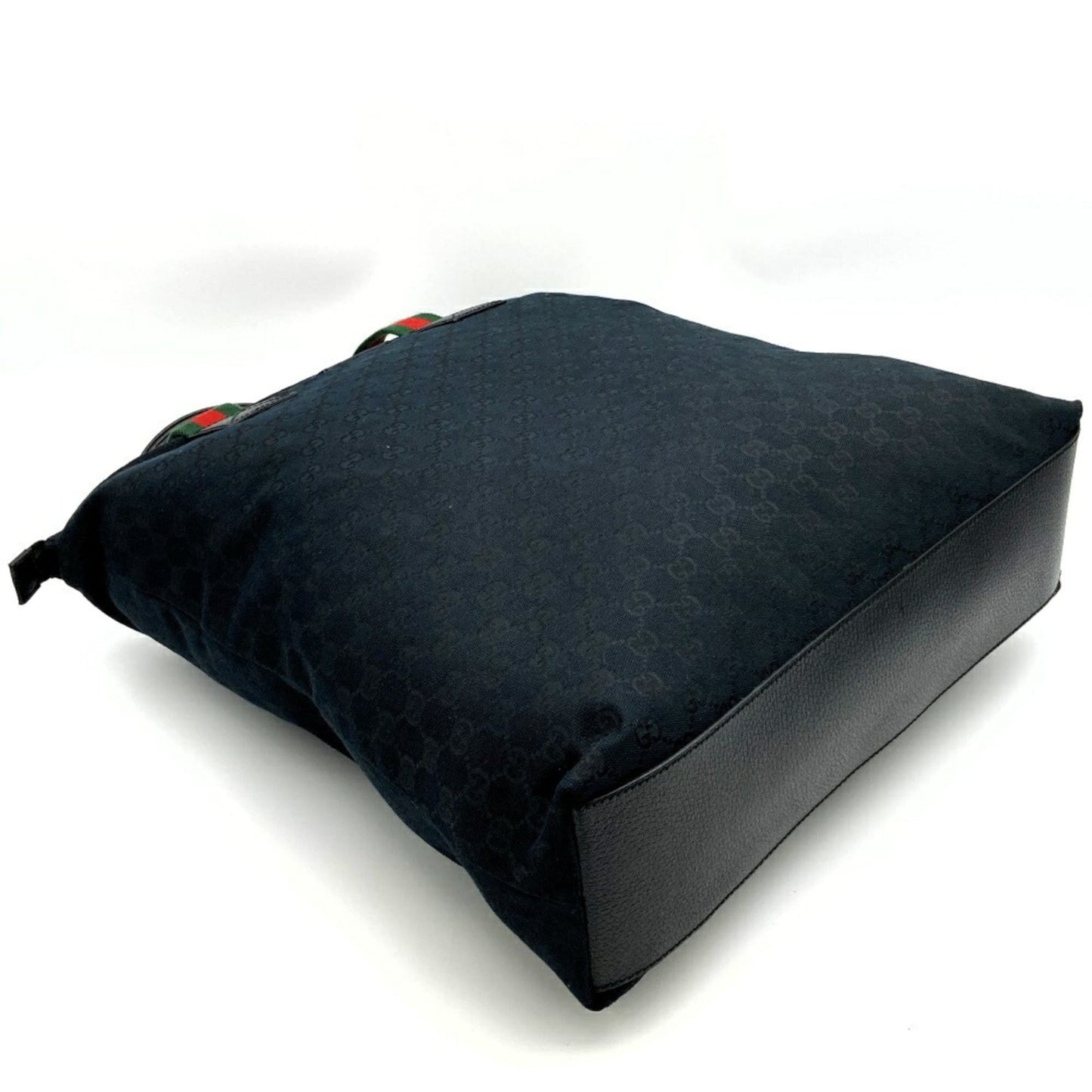 Gucci Sherry Line Black Gg Canvas Handbag ( )
