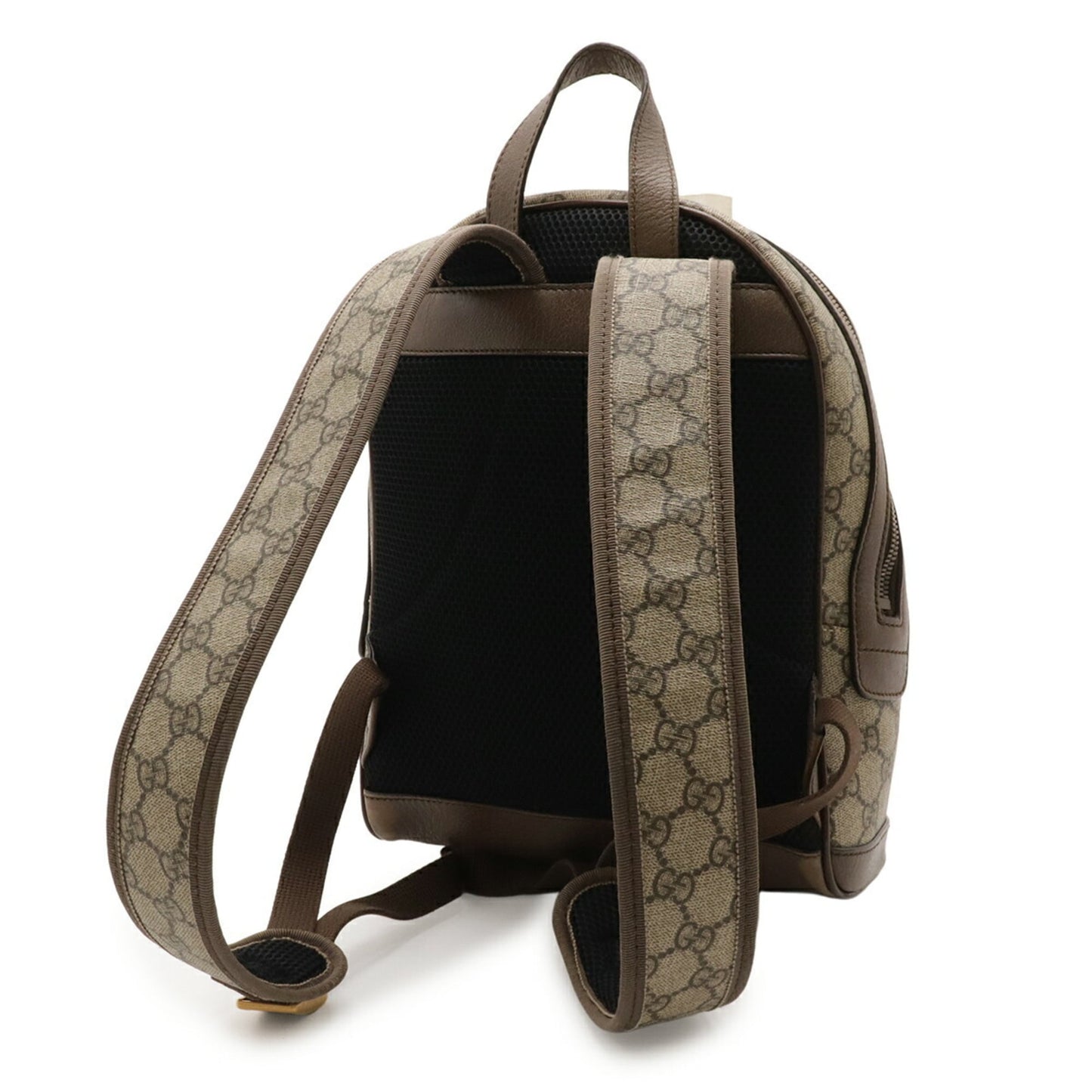 Gucci Beige Brown Green Red Color Gg Supreme Canvas Pvc Leather Backpack ( )