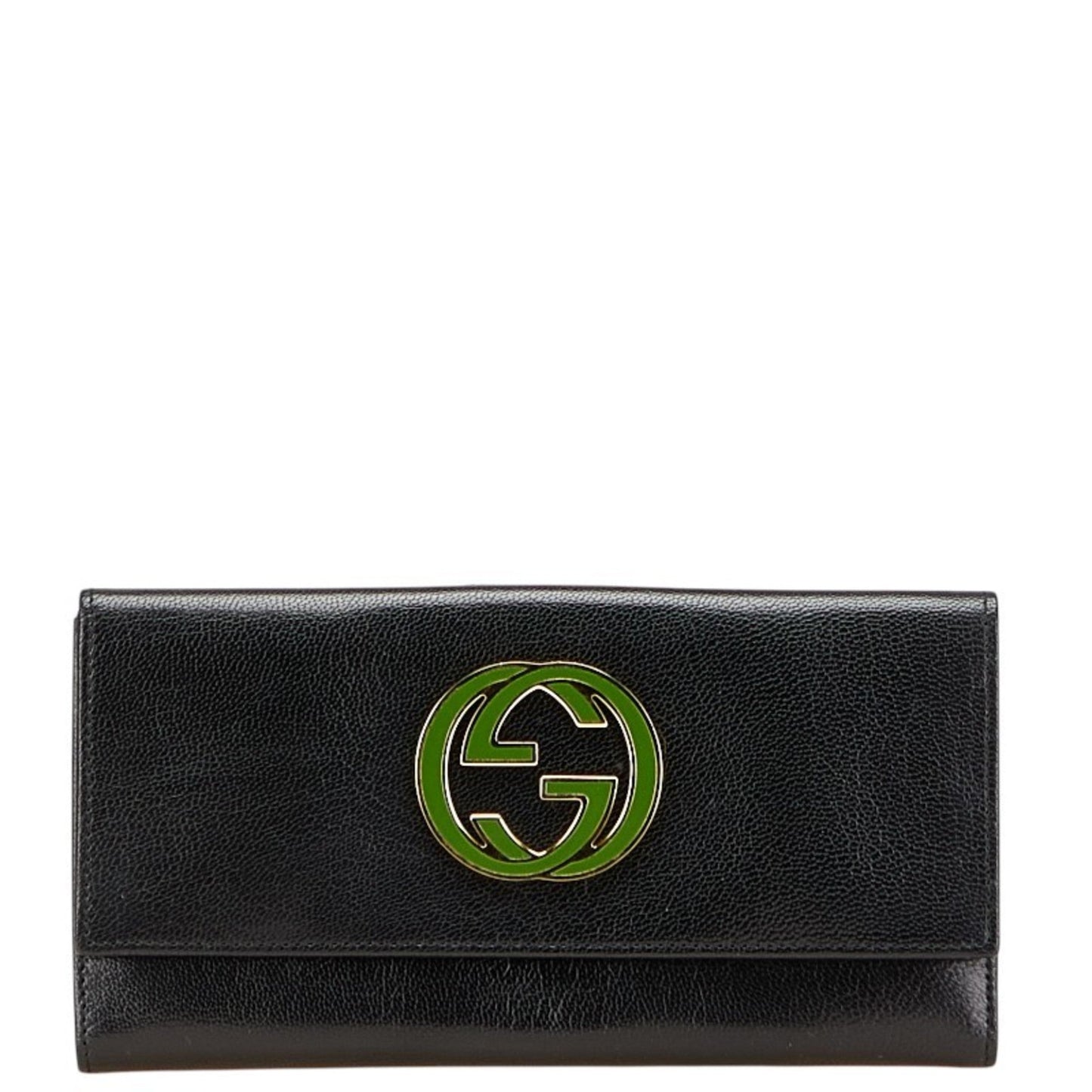 Gucci Black Green Leather Coin Purse/Coin Case ( )