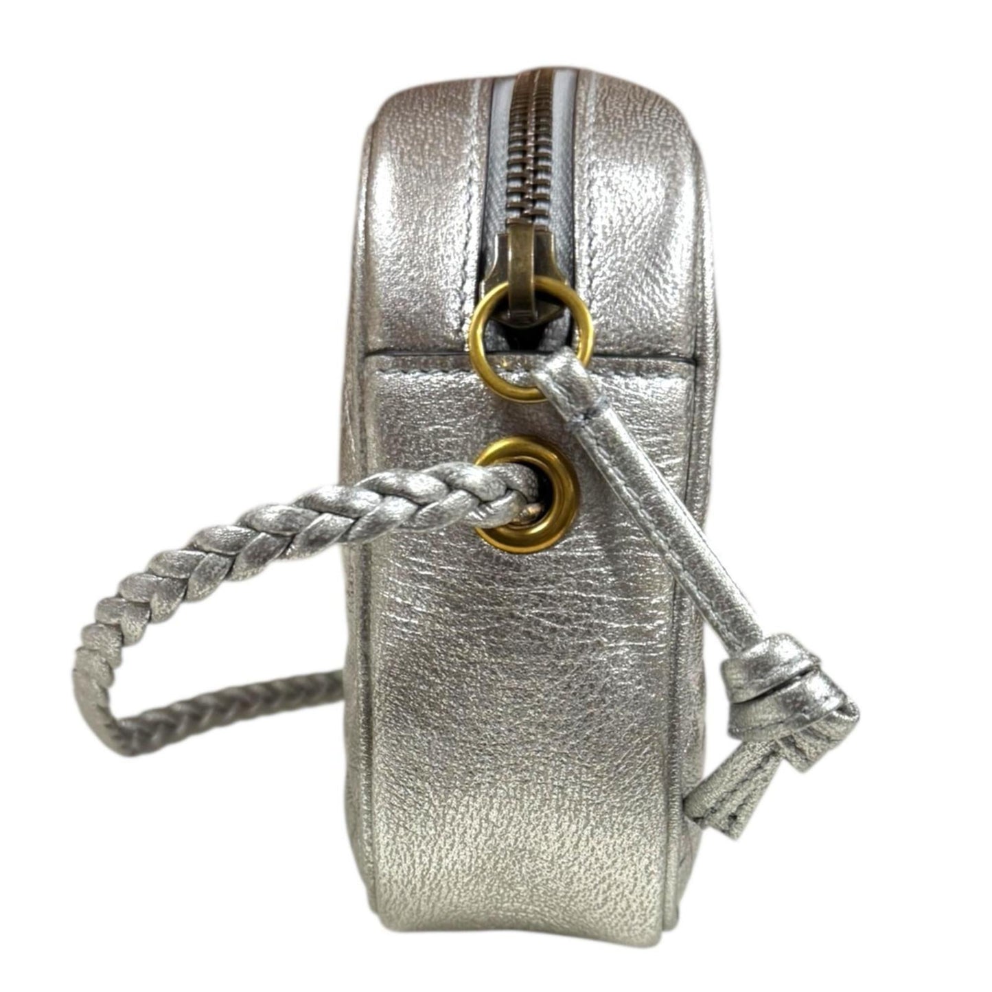 Gucci Silver Leather Shoulder Bag ( )