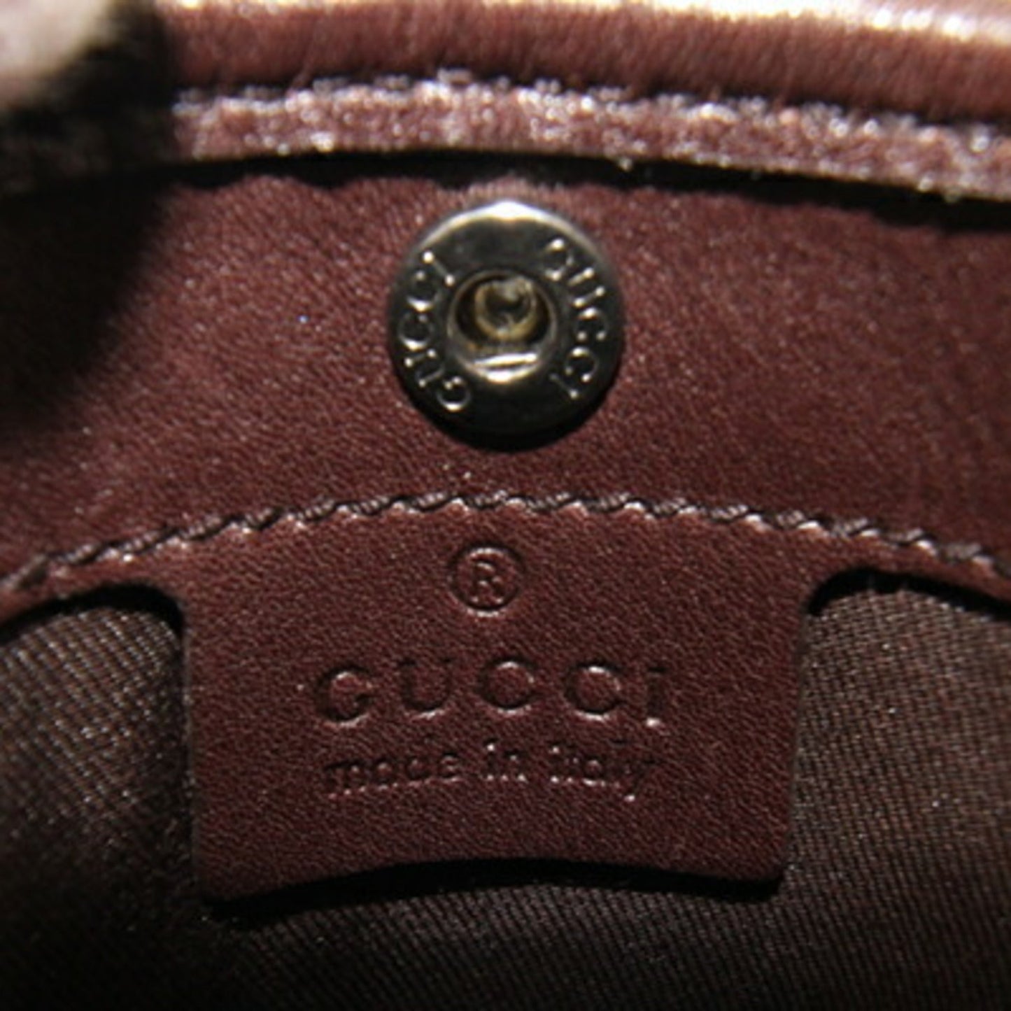 Gucci Dark Brown Leather Pochette Shoulder Bag ( )