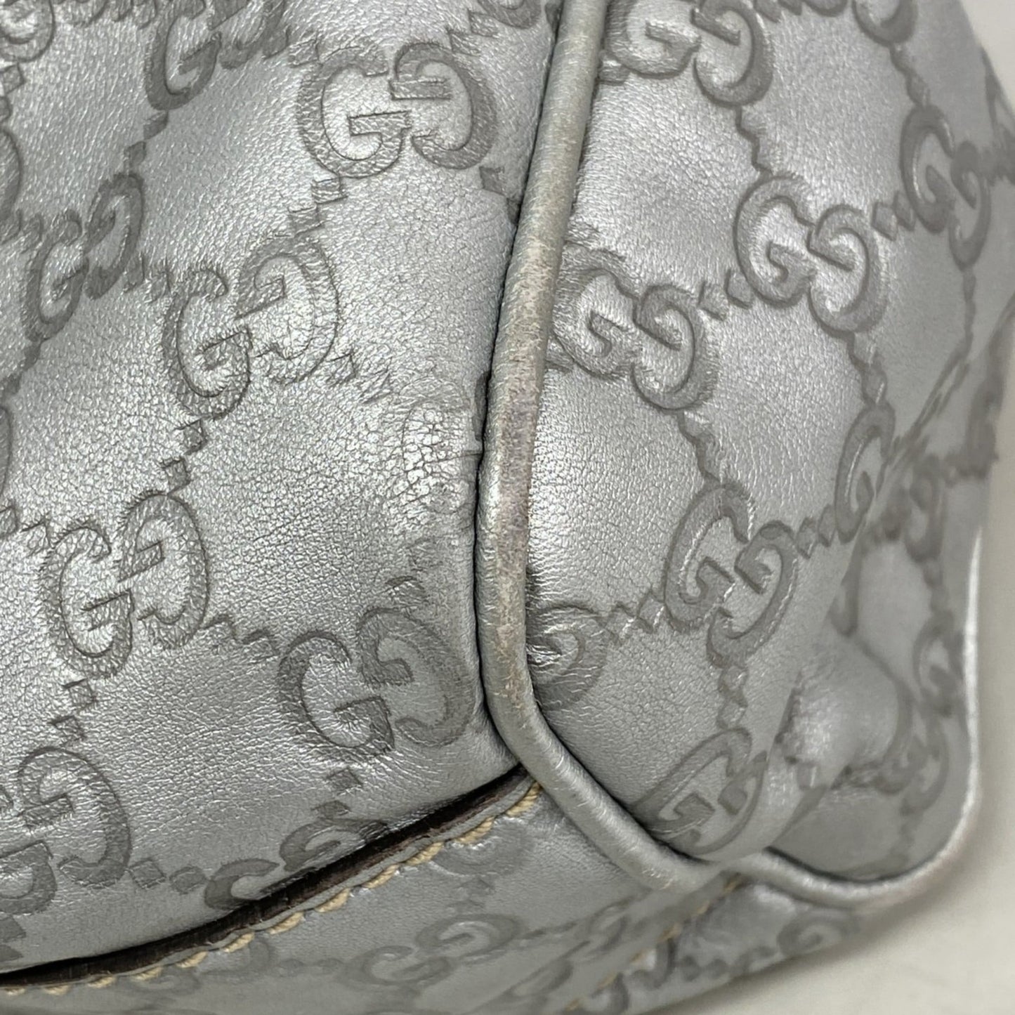 Gucci Silver Leather Handbag ( )