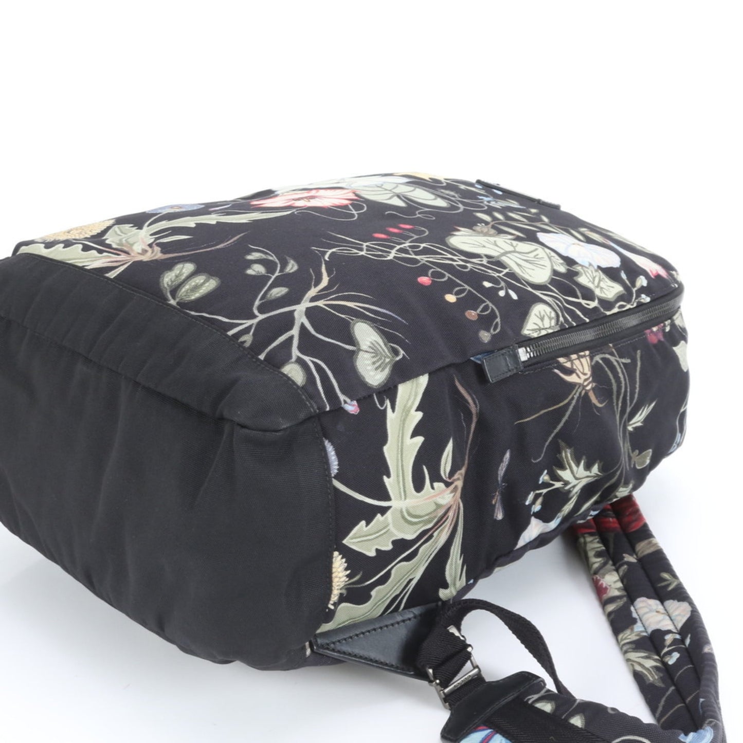 Gucci Black Leather Canvas Backpack Shoulder Bag ( )
