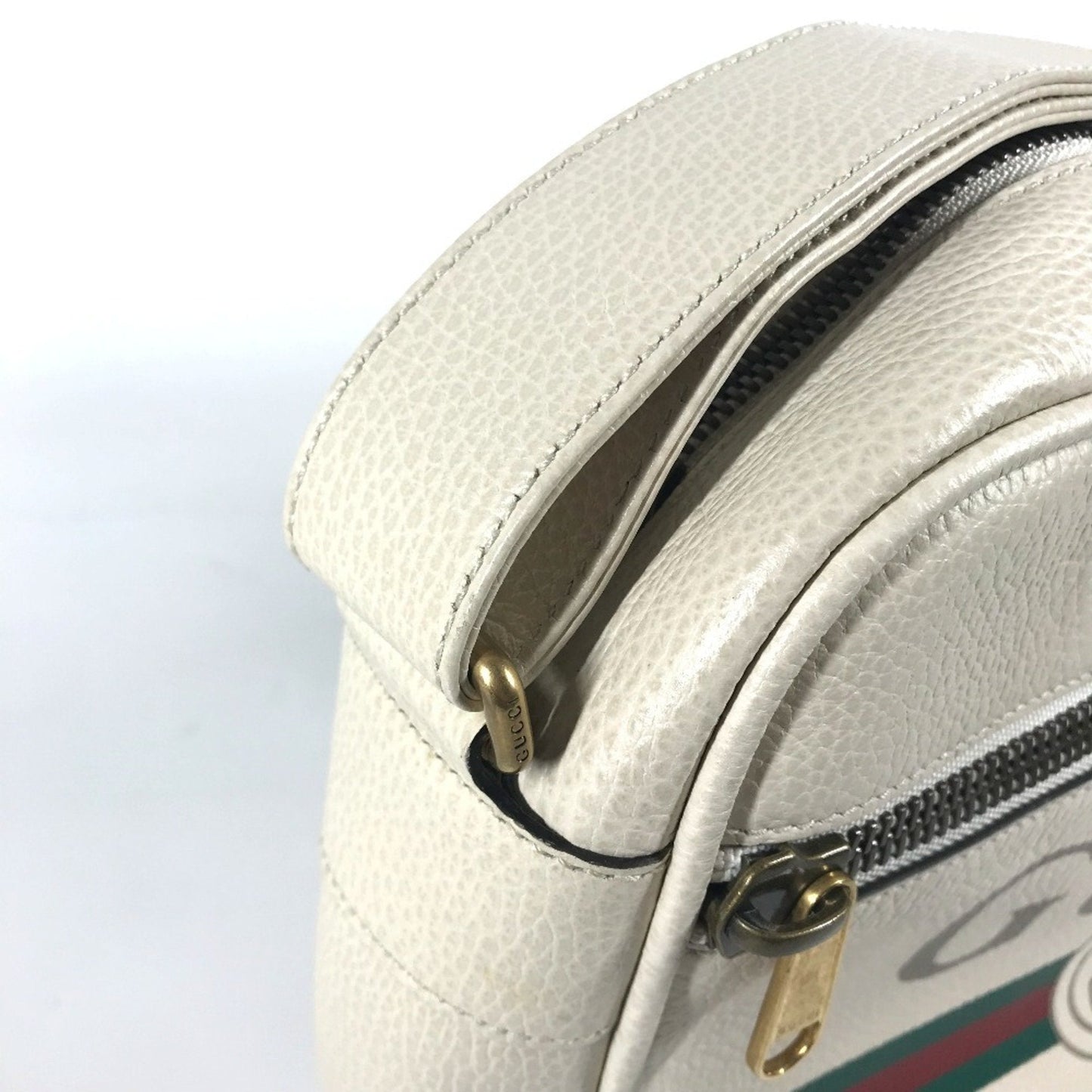 Gucci White Leather Messenger Bag Shoulder Bag ( )