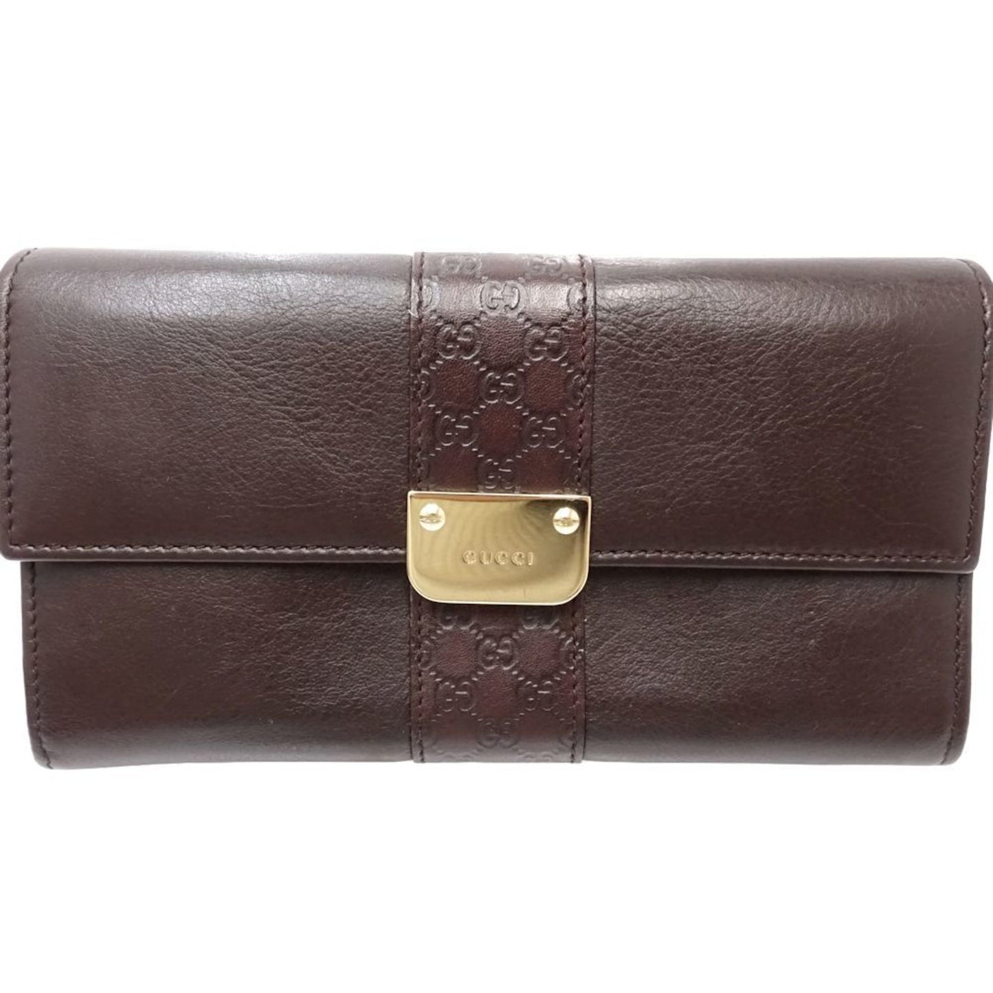 Gucci Dark Brown Leather Long Wallet (Bi-Fold) ( )