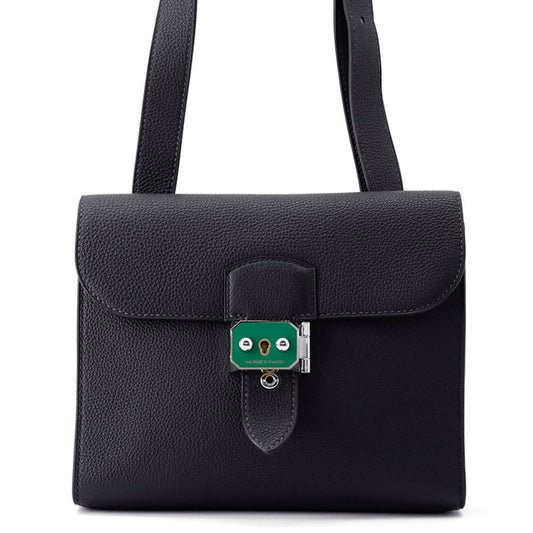 Hermes Sac A Depeche Silver Togo Leather Shoulder Bag ( )