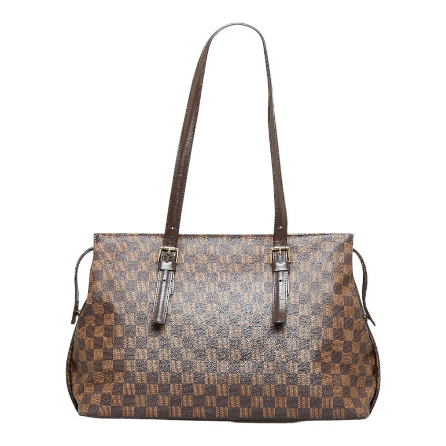 LOUIS VUITTON Damier Chelsea Tote Bag Shoulder Brown PVC Leather Ladies