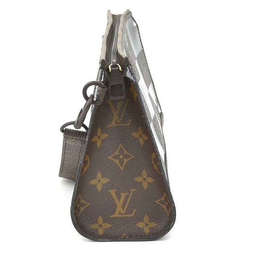 LOUIS VUITTON Clutch Bag Monogram Chess Stand Pouch PVC/Monogram Canvas Brown Men's M81588