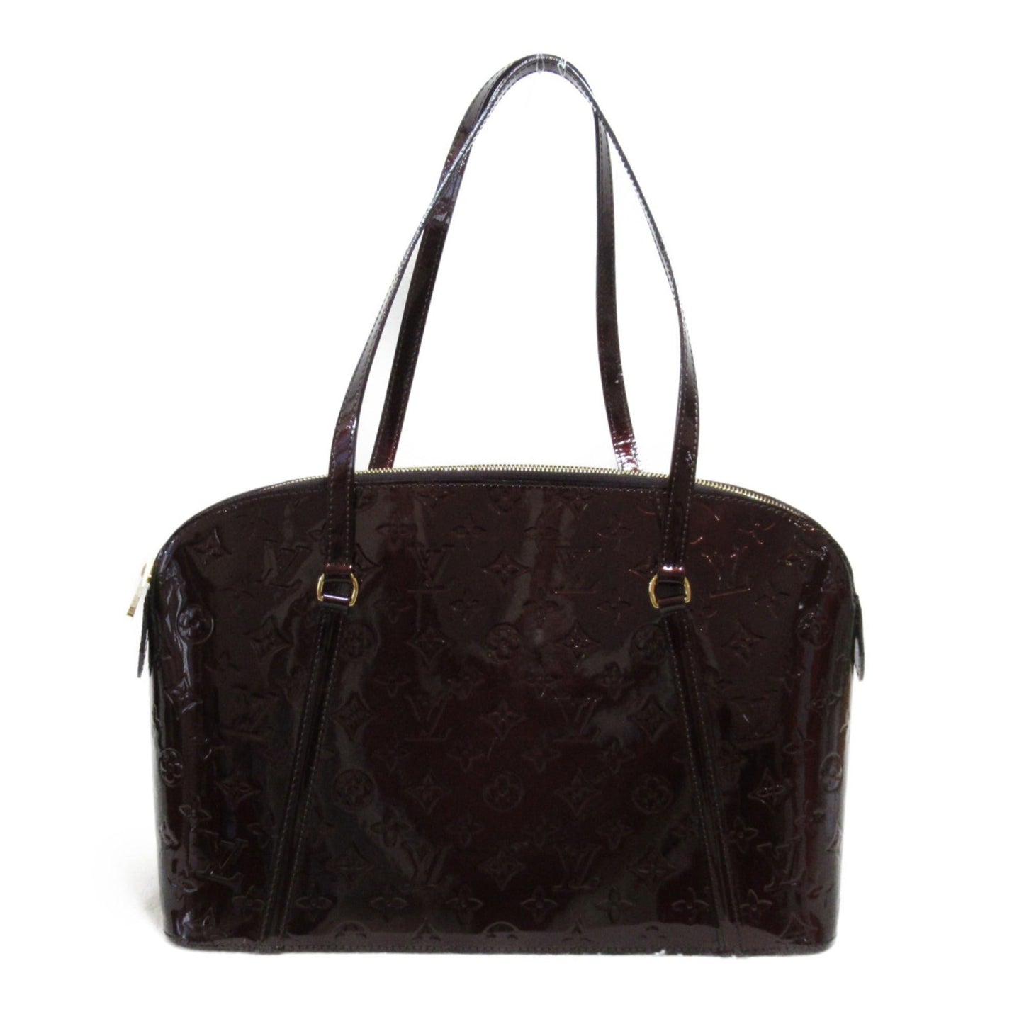 LOUIS VUITTON Avalon Zip Shoulder Bag Brown Amarrant enamel