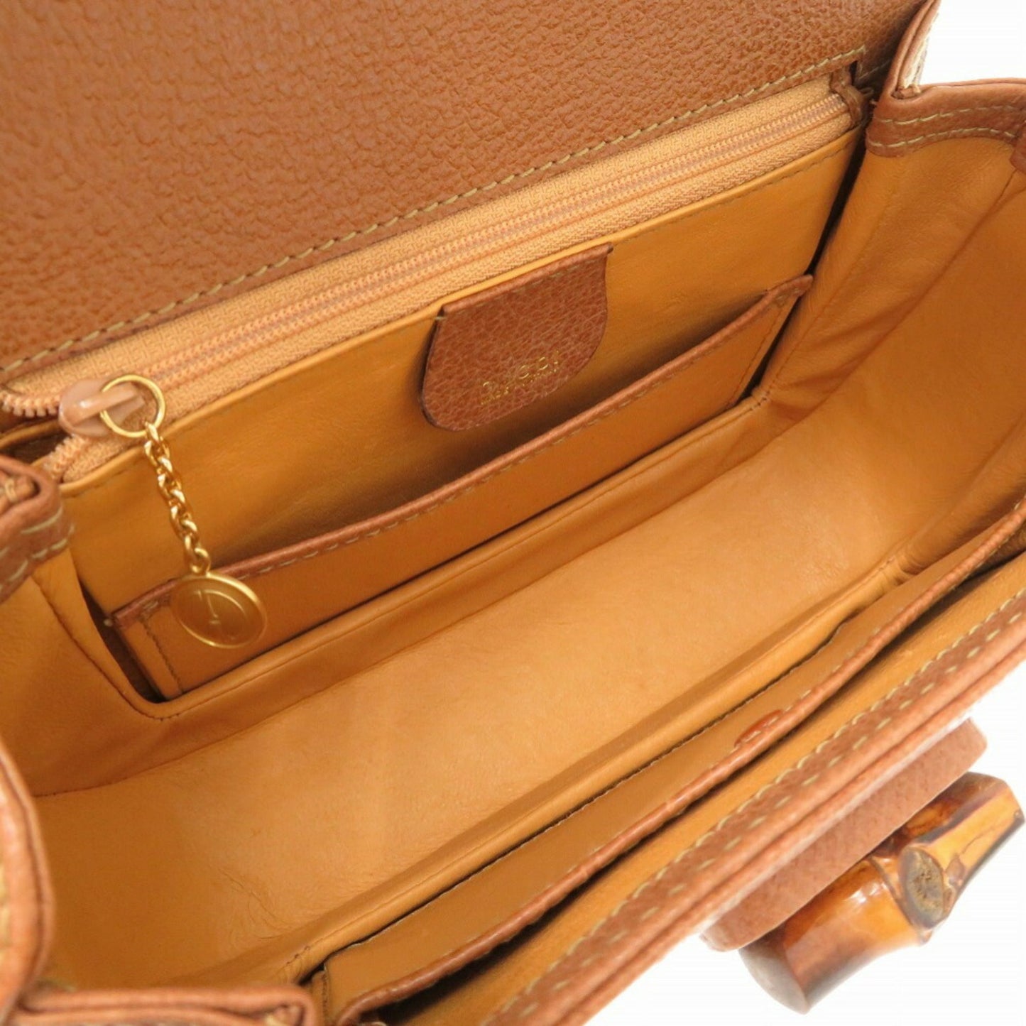 Gucci Brown Bamboo Leather Handbag ( )