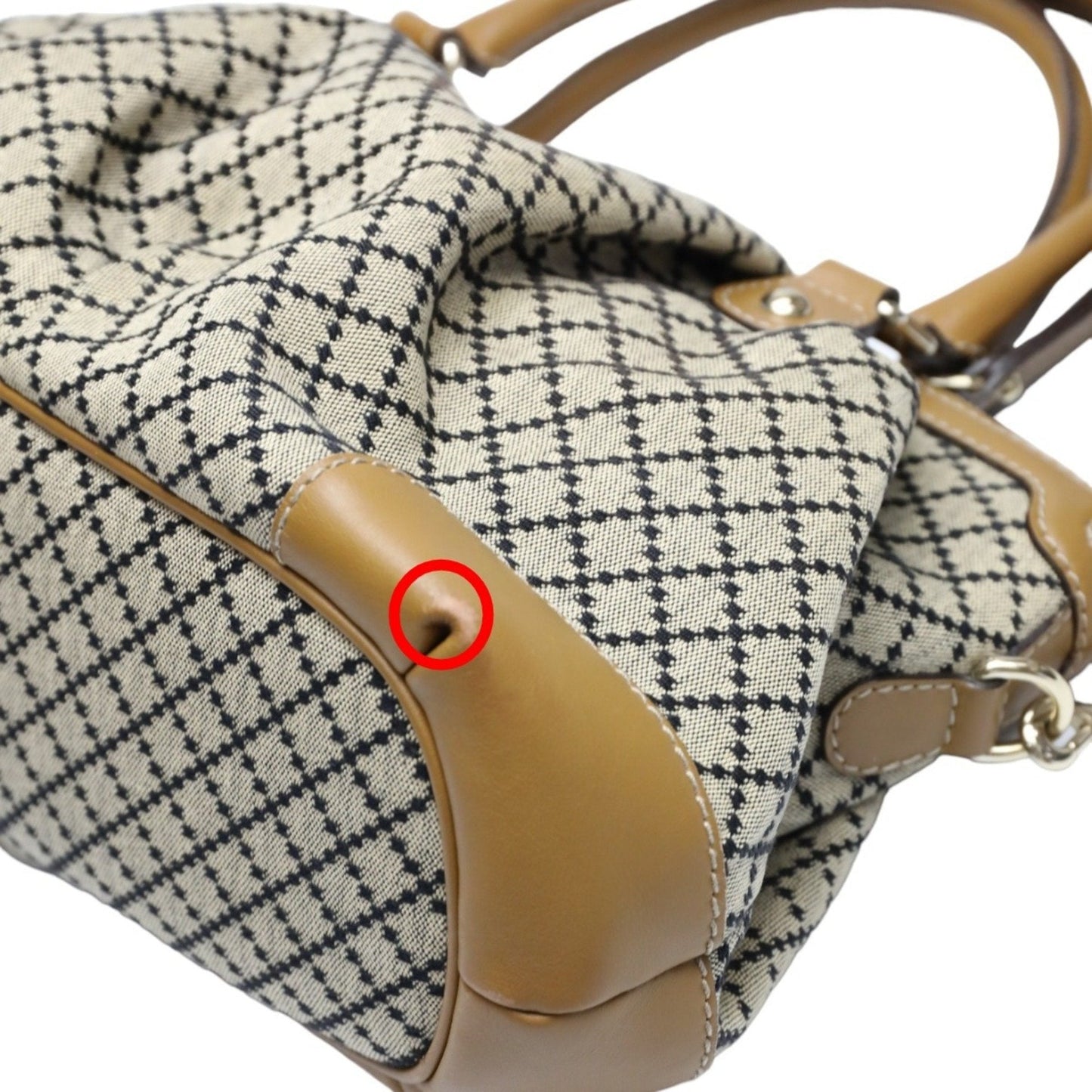Gucci Beige Brown Canvas Shoulder Bag Tote Bag ( )