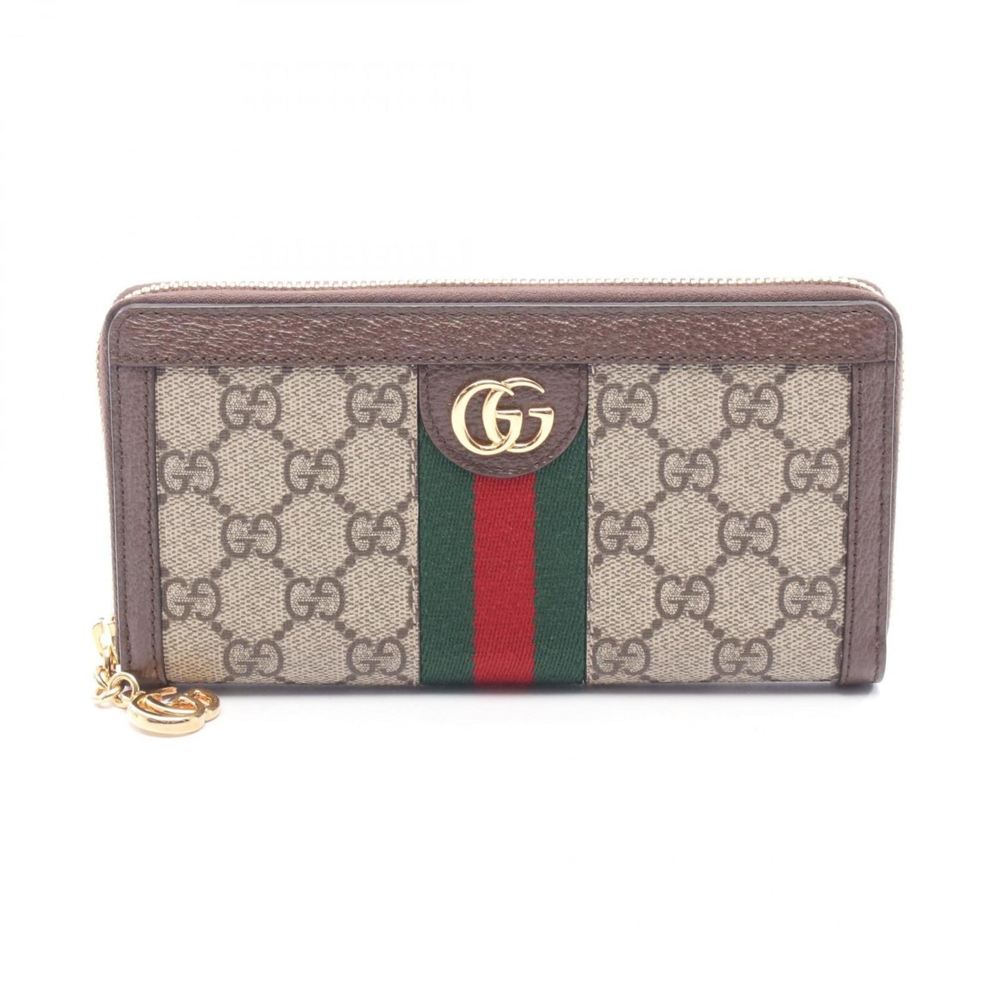 Gucci Beige Brown Multi-Color Gg Supreme Leather Long Wallet (Bi-Fold) ( )