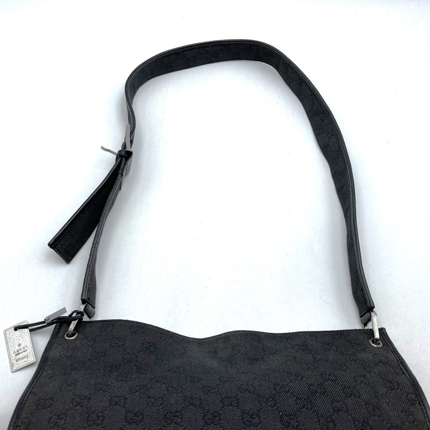 Gucci Black Denim Leather Shoulder Bag ( )