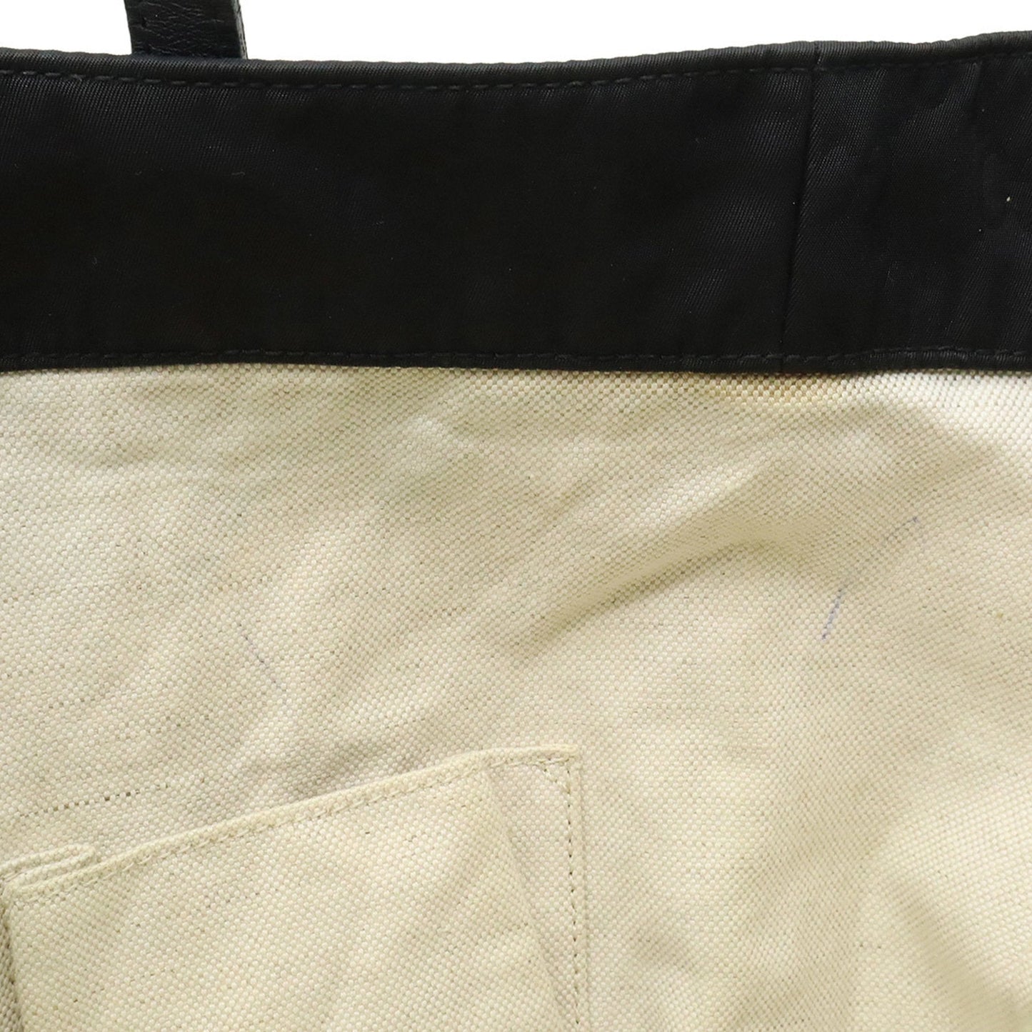 Gucci Black Nylon Leather Handbag Tote Bag ( )
