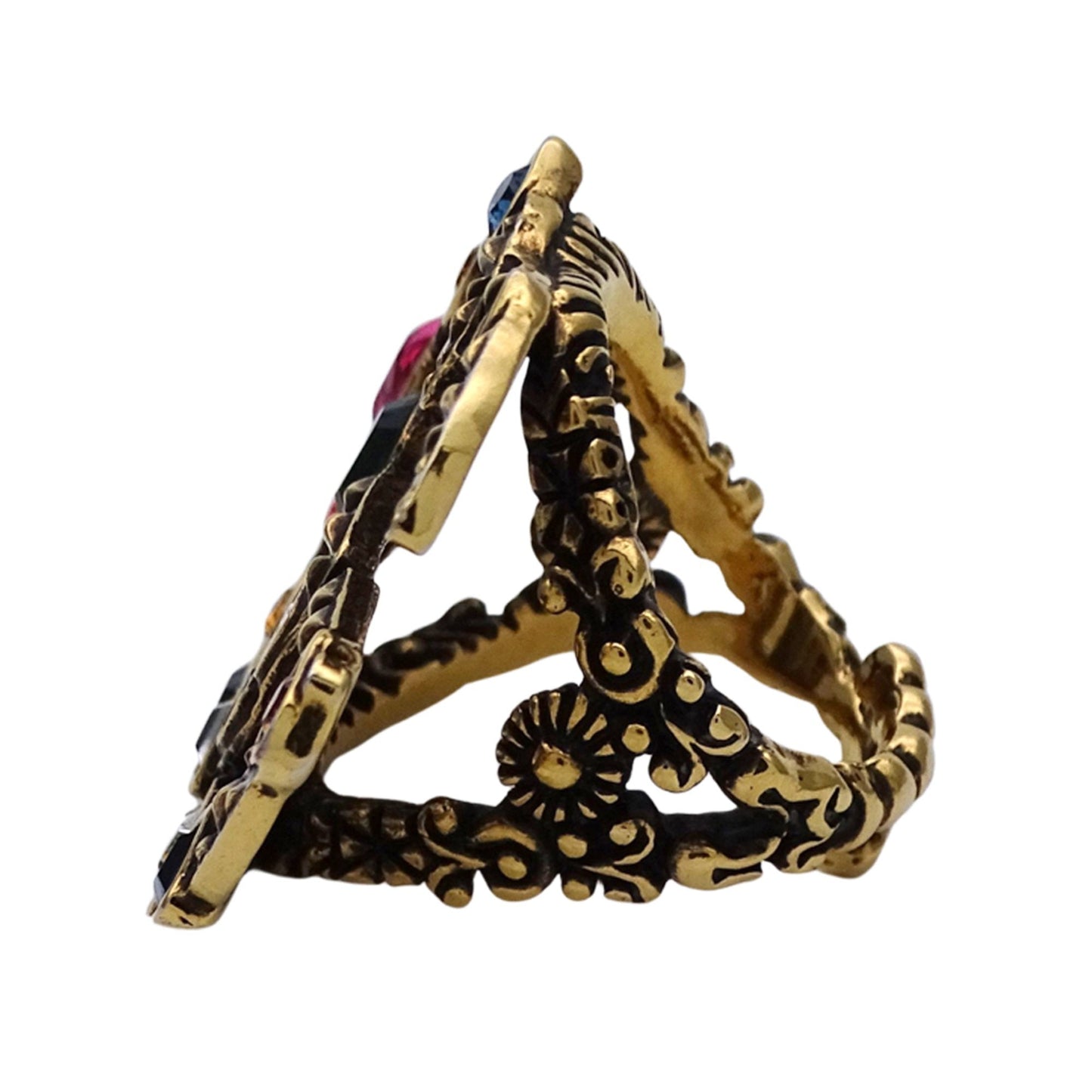 Gucci Gold Multi-Color Metal Band Ring ( )