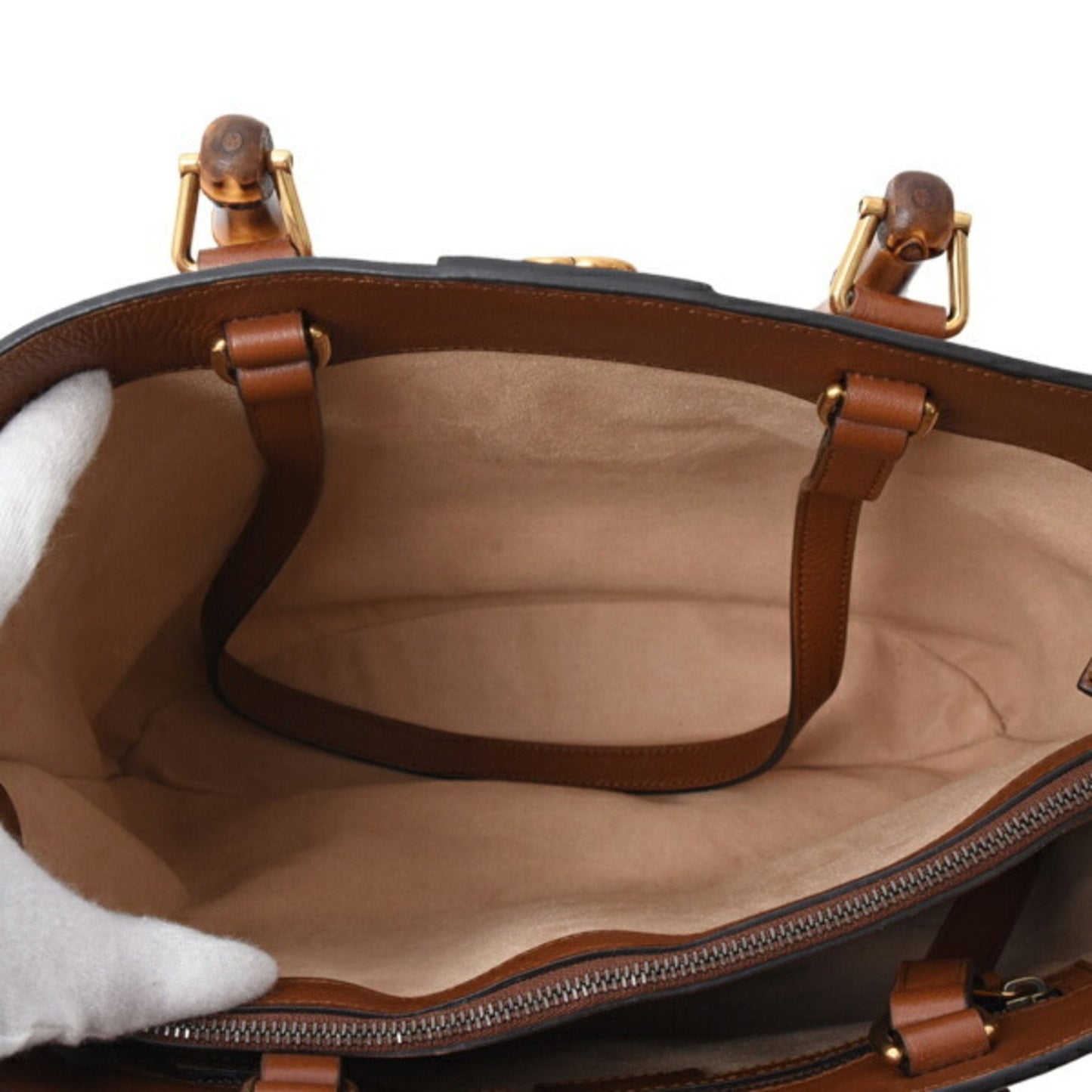 Gucci Beige Leather Tote Bag ( )