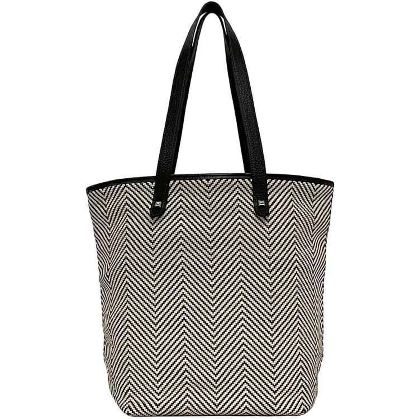 Hermes Brown White Polyester Leather Tote Bag ( )