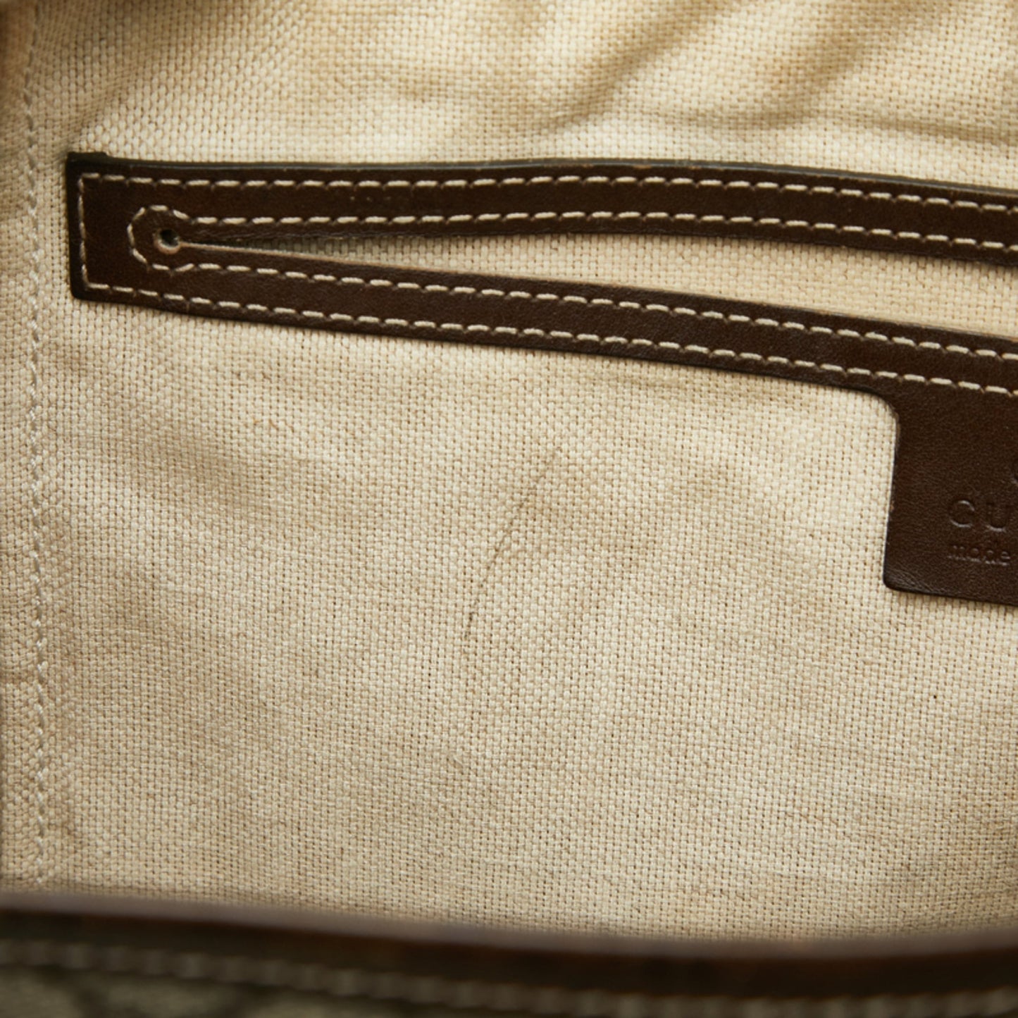 Gucci Beige Brown Pvc Leather Tote Bag ( )
