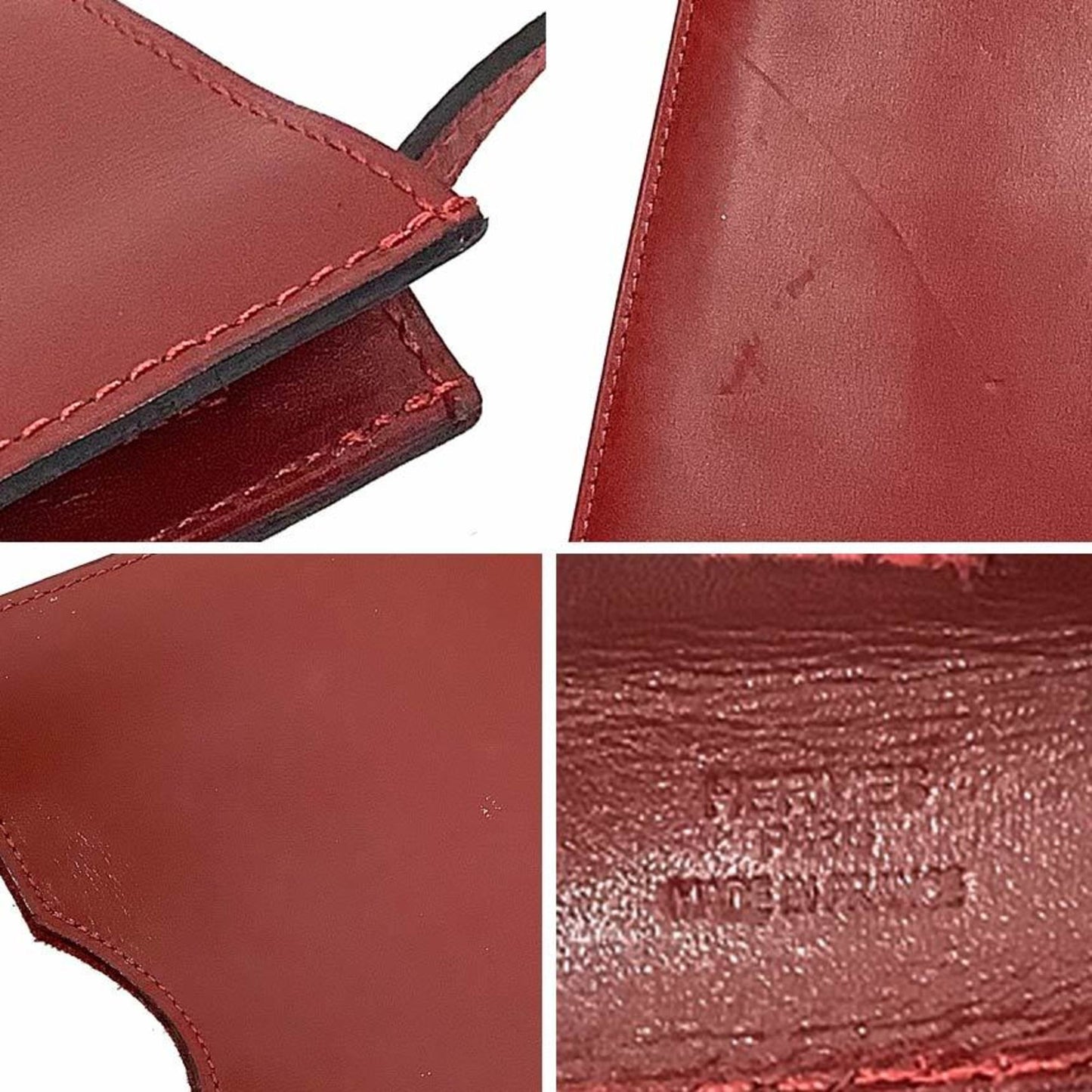 Hermes Onimaitou Bordeaux Red Color Box Calf Leather Pochette Shoulder Bag ( )