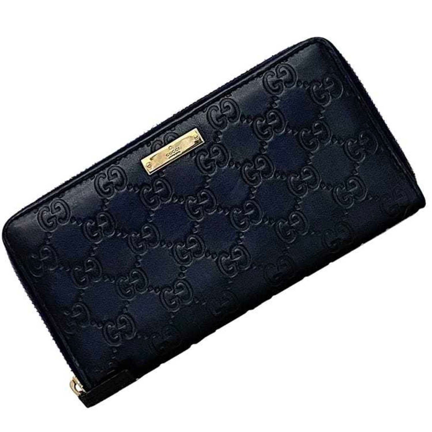 Gucci Navy Leather Long Wallet (Bi-Fold) ( )