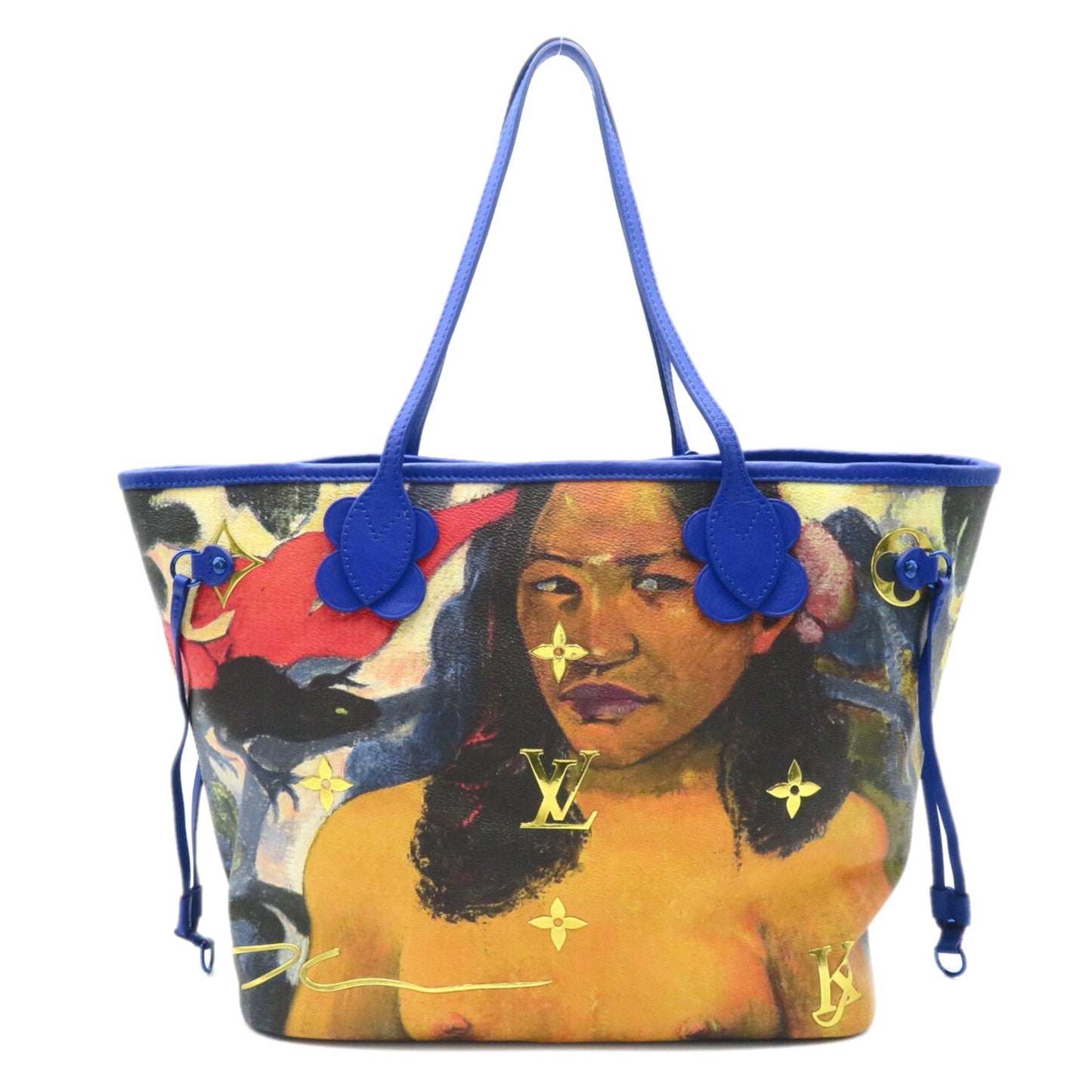 LOUIS VUITTON Gauguin Neverfull MM Blue Masters collection PVC coated canvas Tote