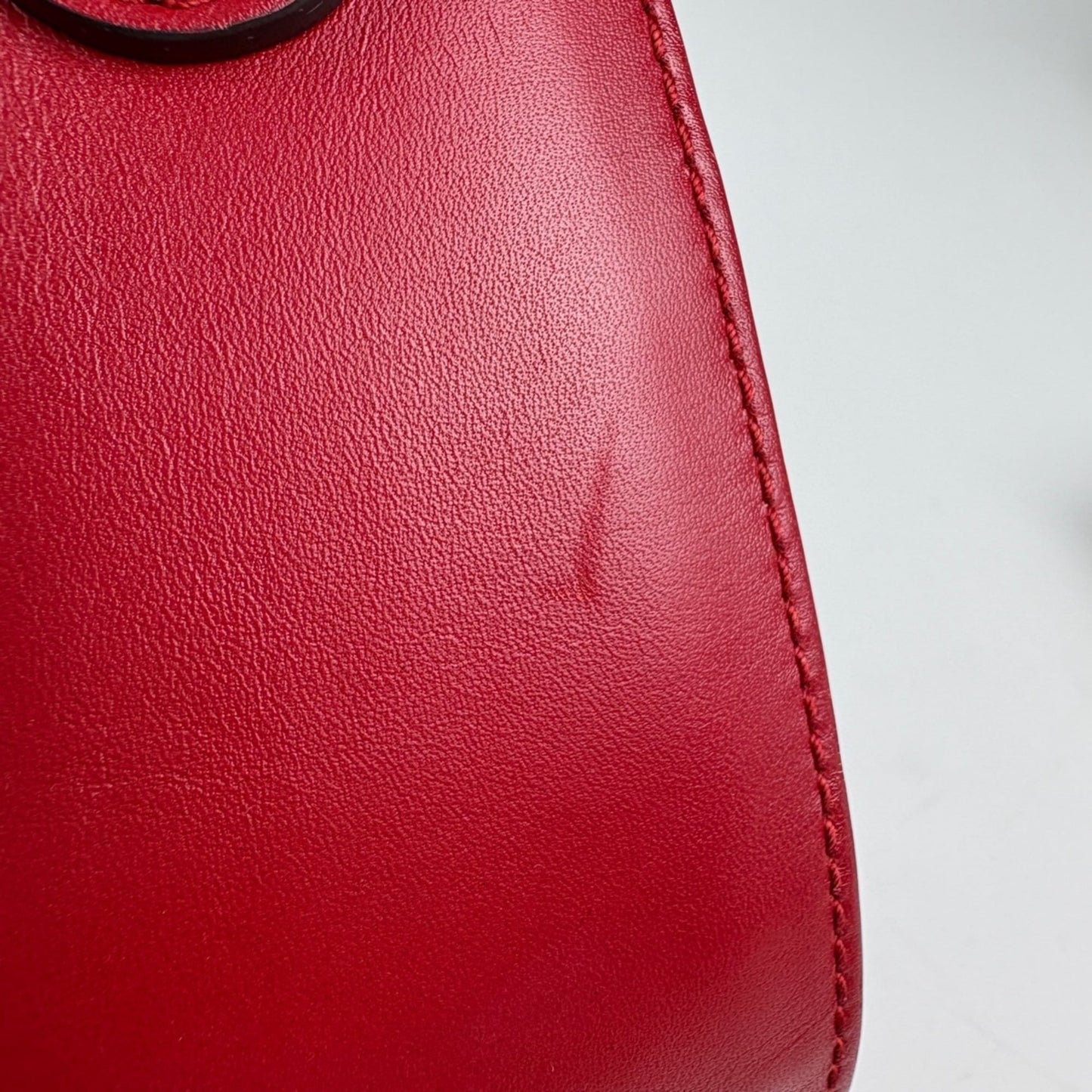 Gucci Red Brown Gg Canvas Leather Shoulder Bag ( )
