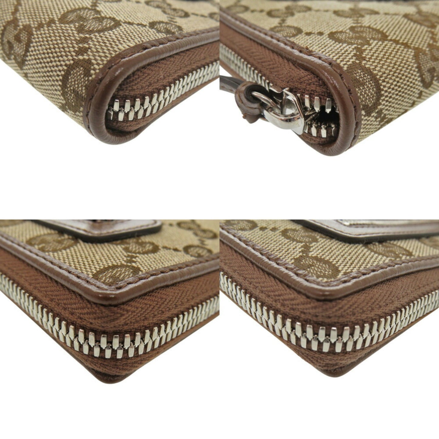 Gucci Beige Brown Gg Canvas Long Wallet (Bi-Fold) ( )