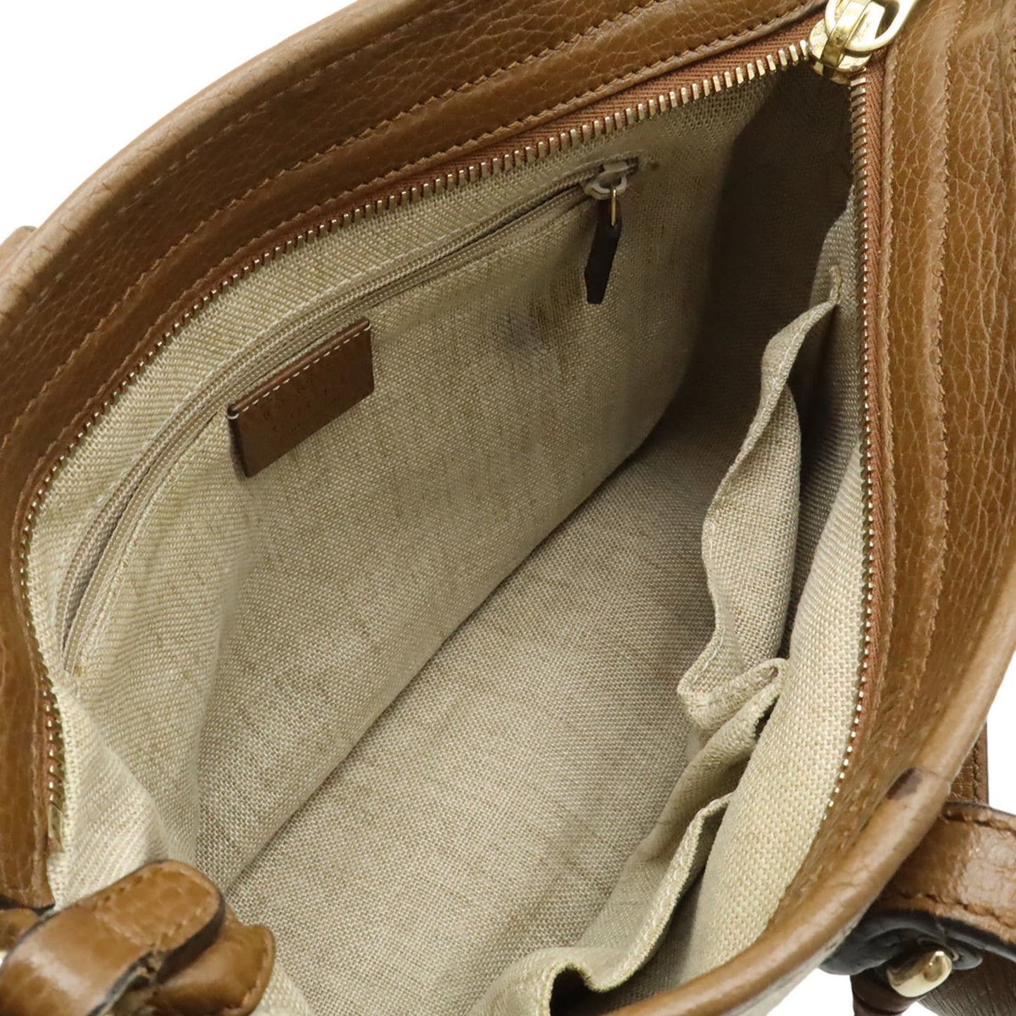 Gucci Beige Beige Brown Brown Gg Canvas Leather Handbag Shoulder Bag ( )