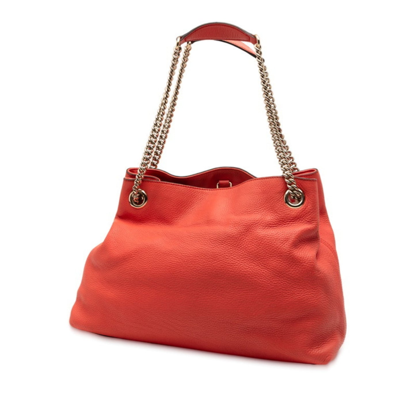 Gucci Orange Red Color Leather Handbag Shoulder Bag ( )