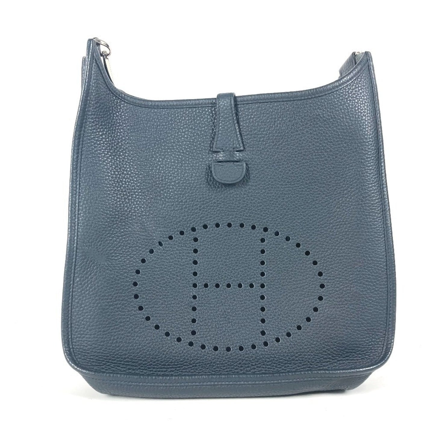Hermes Navy Taurillon Clemence Leather Shoulder Bag ( )