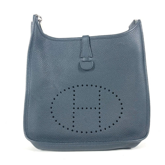 Hermes Navy Taurillon Clemence Leather Shoulder Bag ( )