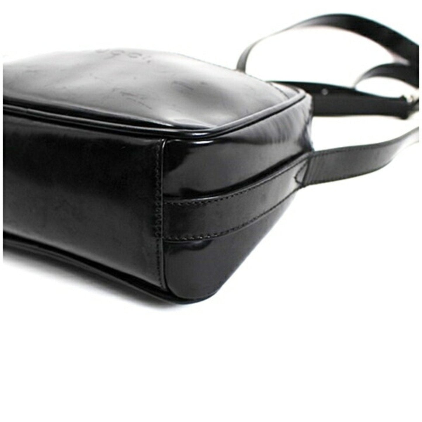 Gucci Black Gray Leather Shoulder Bag ( )