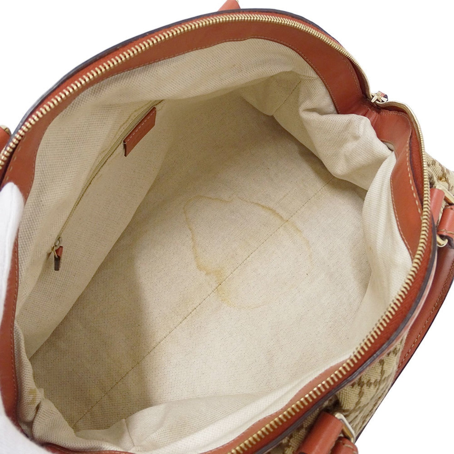 Gucci Beige Pink Canvas Leather Handbag Shoulder Bag ( )