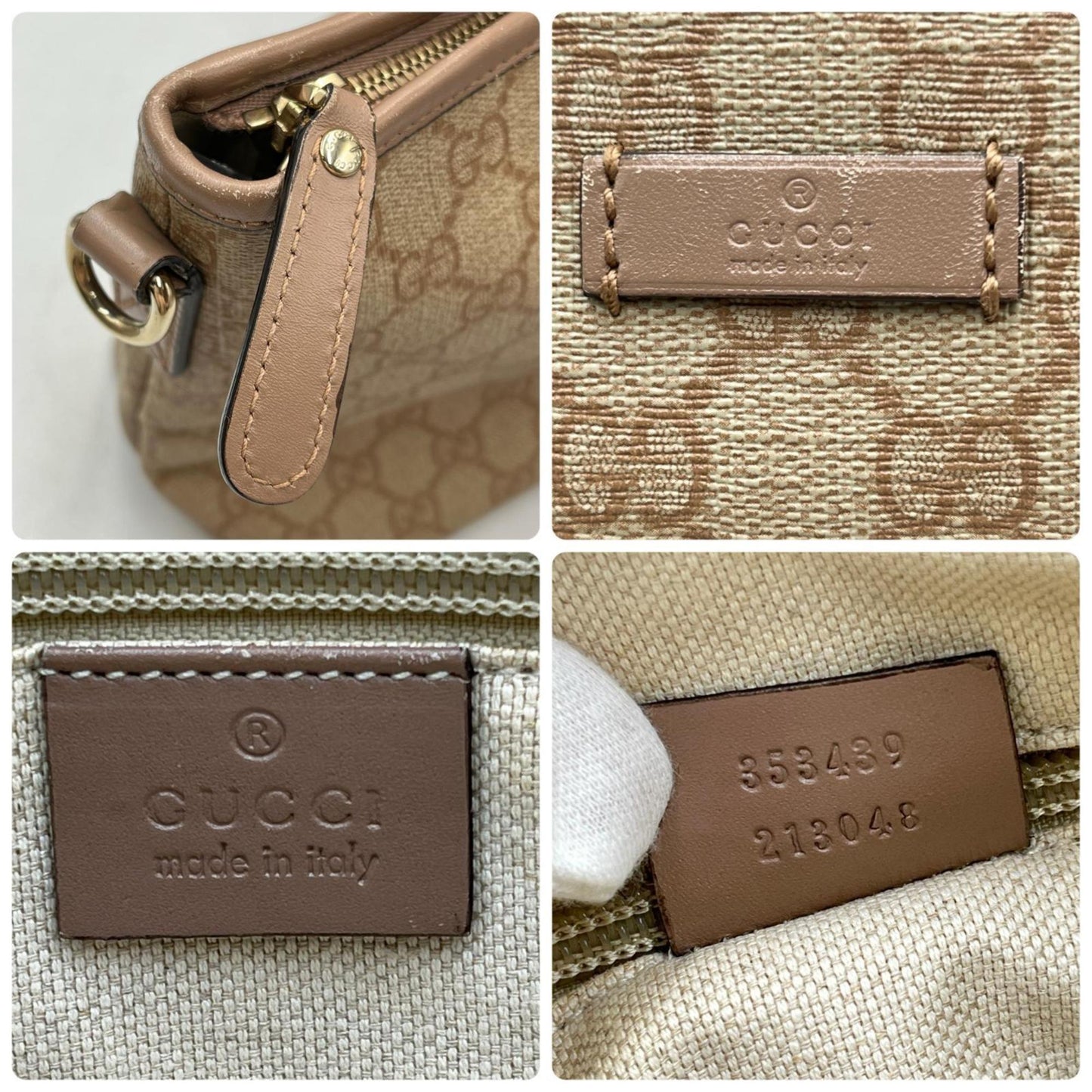 Gucci Beige Gg Supreme Shoulder Bag Tote Bag ( )