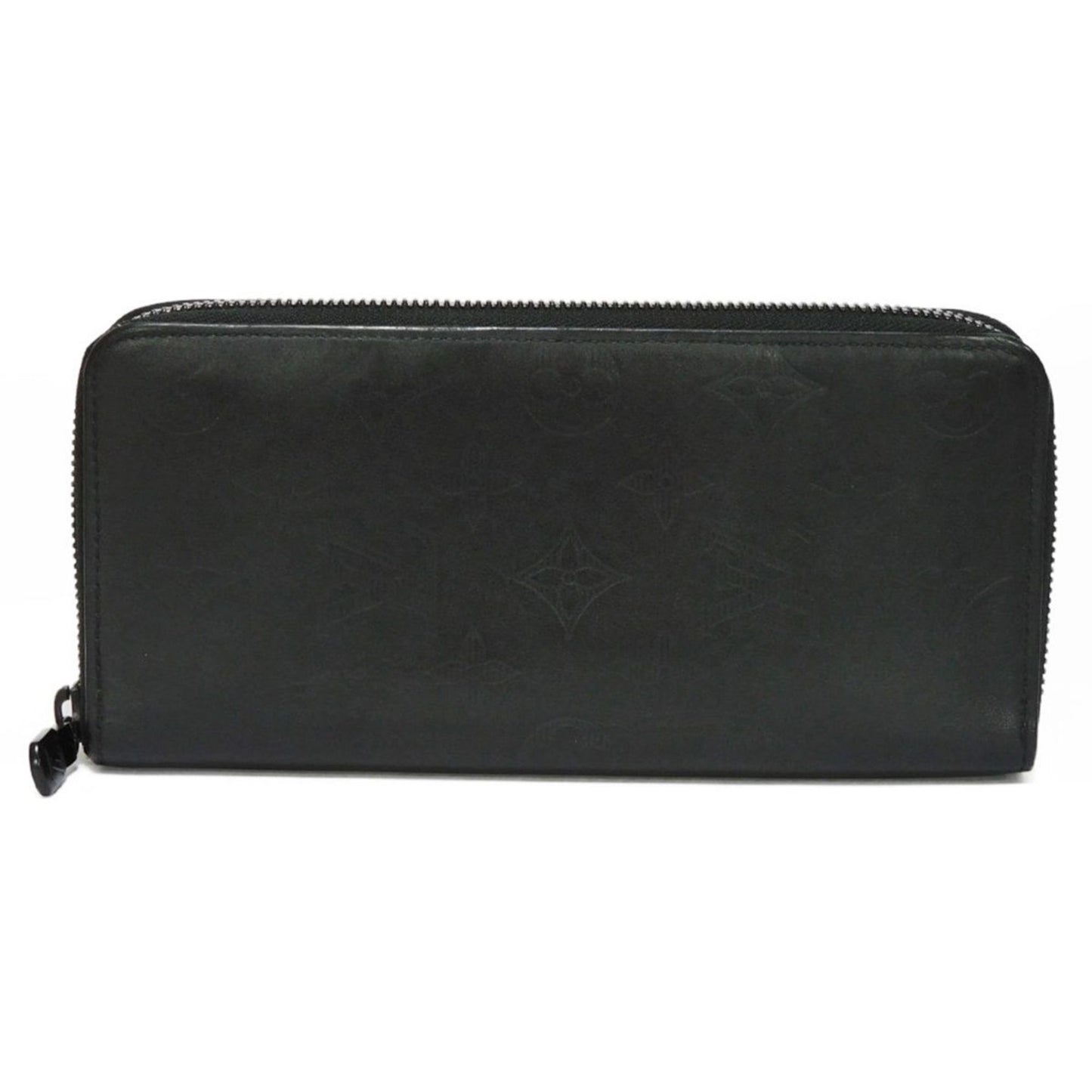 LOUIS VUITTON Long Wallet Zippy Vertical LV Logo Black New Round Zipper Monogram Shadow Noir M62902 Men's Bill Purse