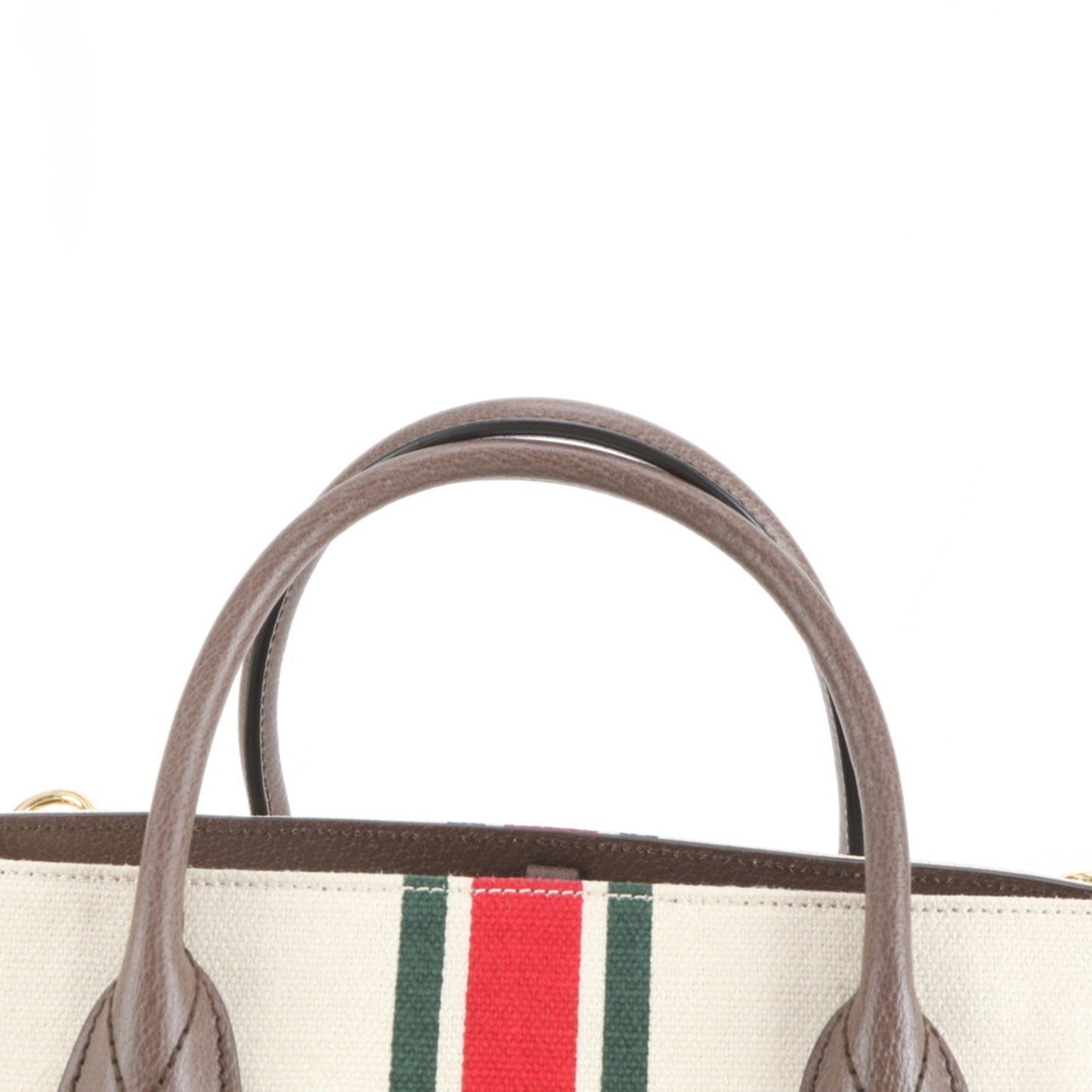 Gucci Ivory Leather Canvas Tote Bag ( )