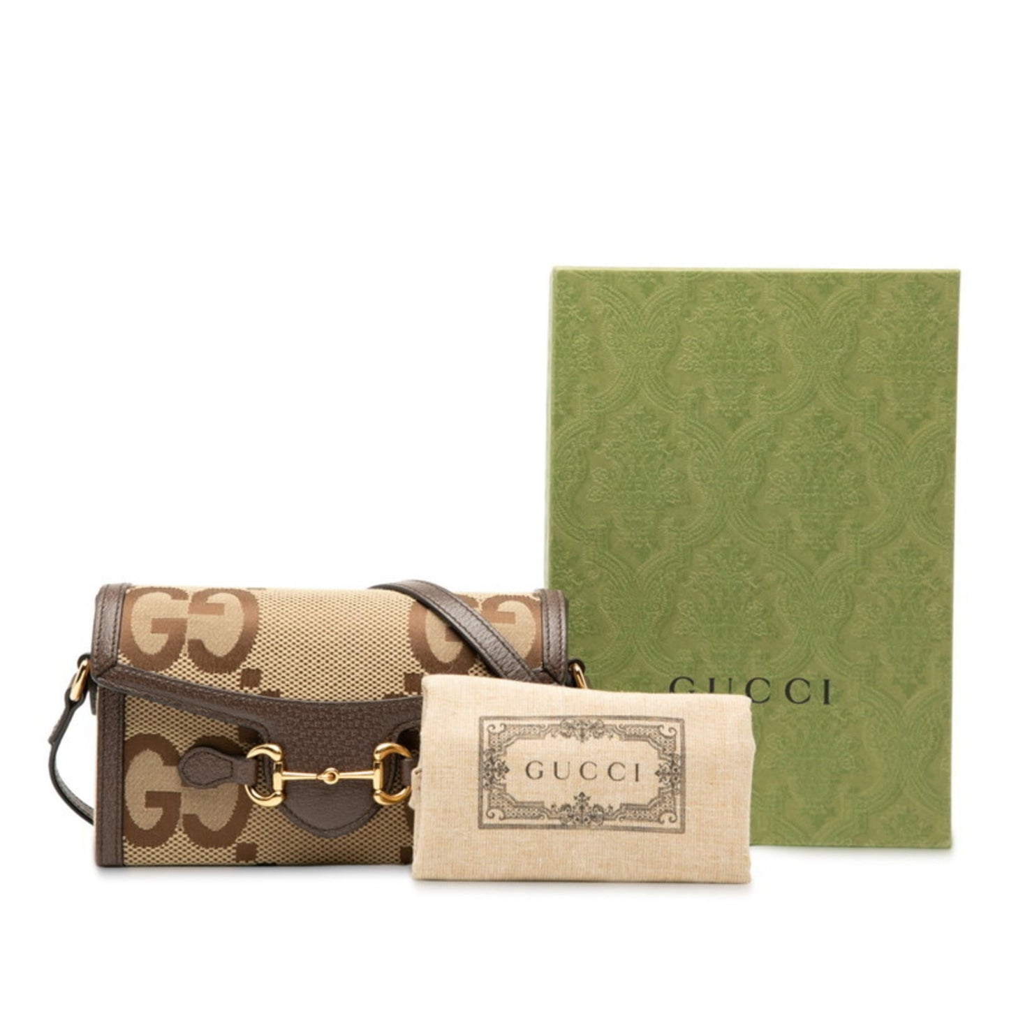 Gucci Brown Canvas Leather Shoulder Bag ( )