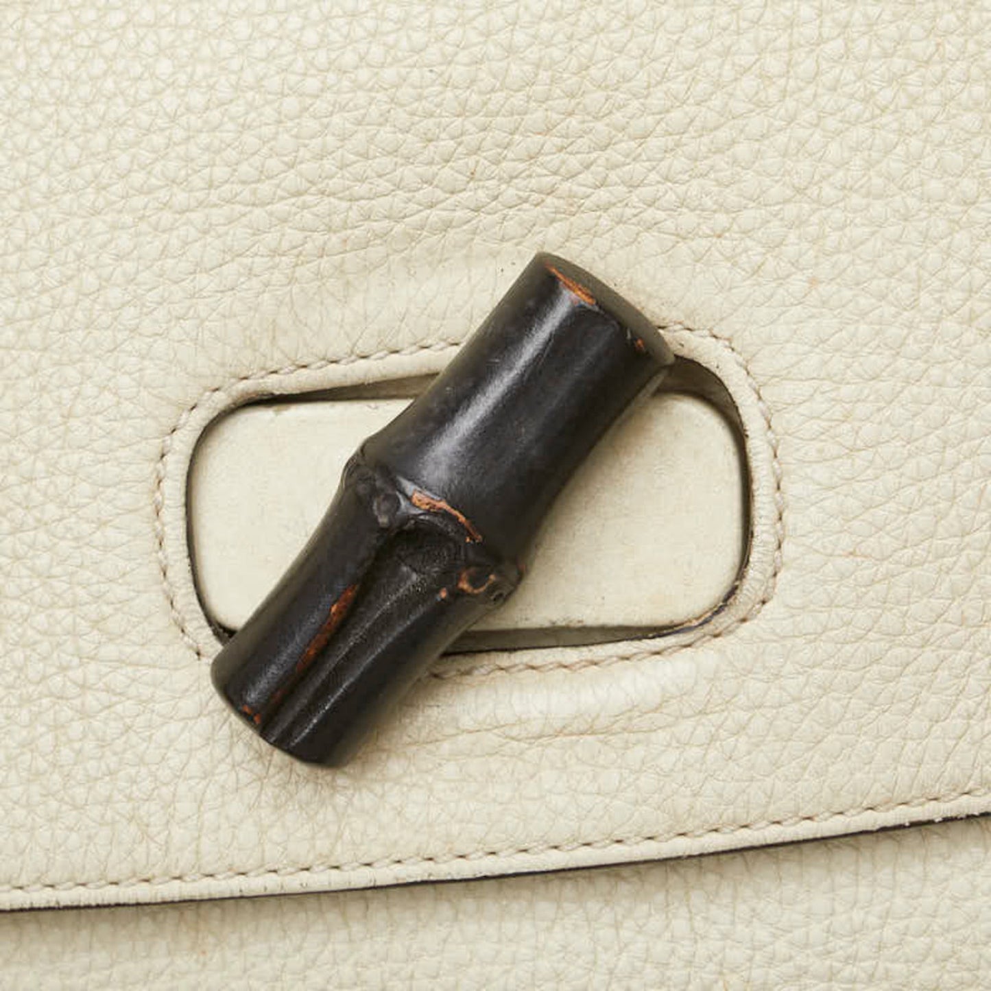Gucci White Leather Shoulder Bag Tote Bag ( )