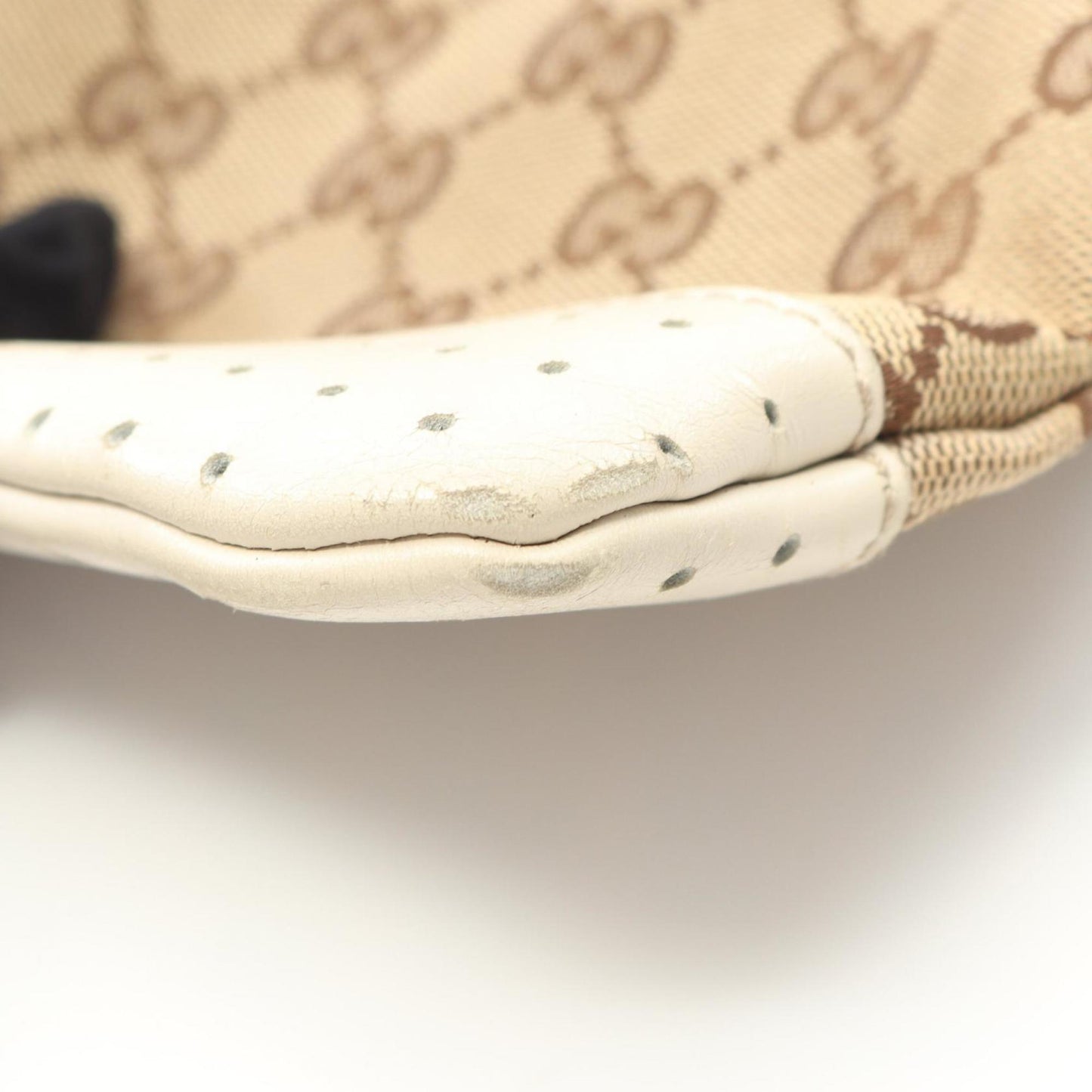 Gucci Gg Canvas Beige White Gg Canvas Leather Shoulder Bag ( )