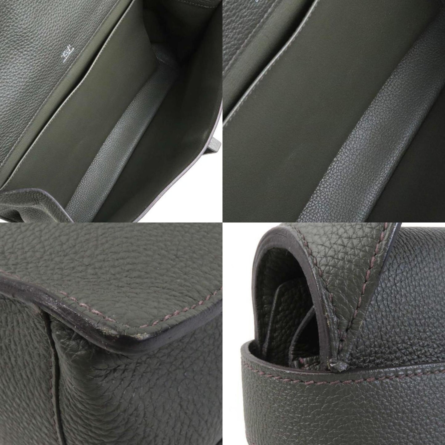 Hermes Olive Green Taurillon Clemence Leather Handbag ( )
