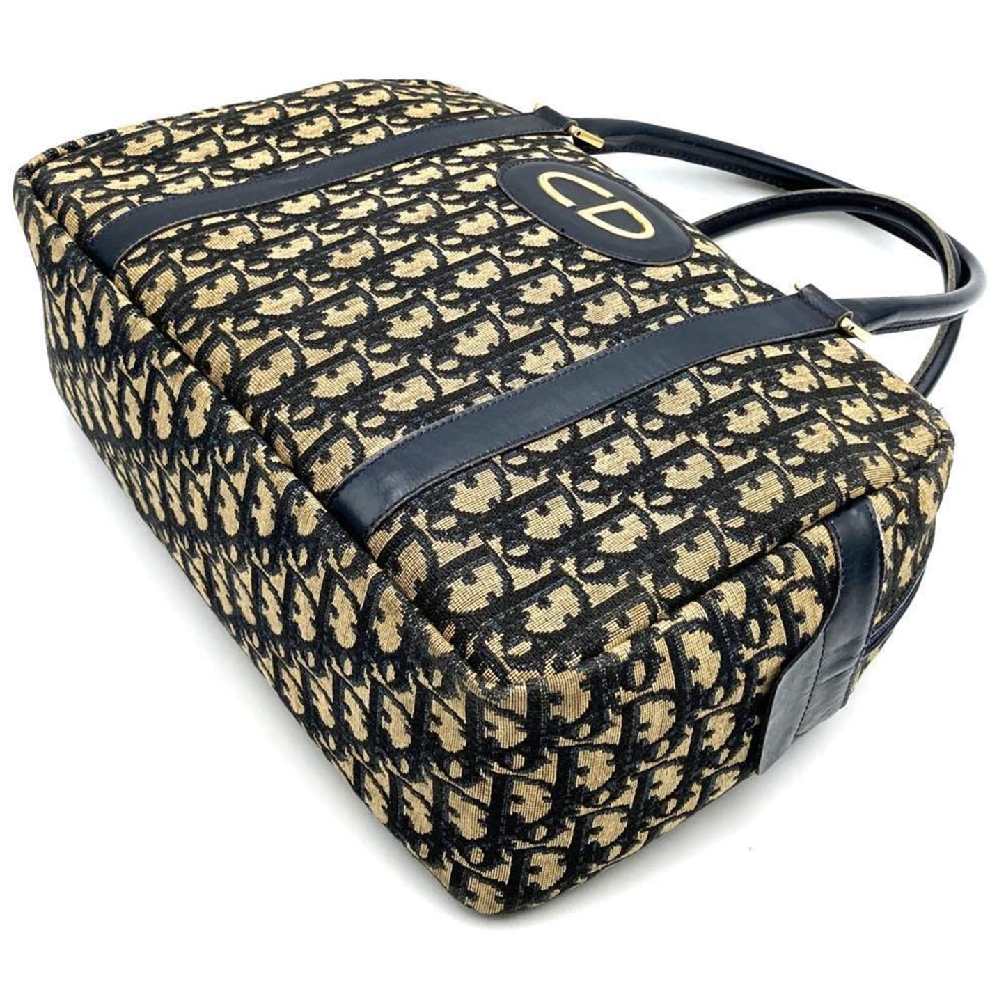 Christian Dior Navy Canvas Boston Bag Handbag ()
