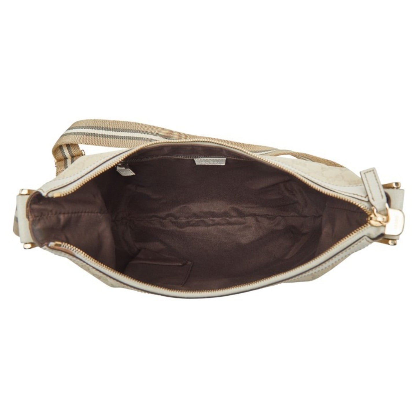 Gucci Gg Canvas Beige White Canvas Leather Shoulder Bag ( )