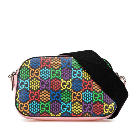 Gucci Black Multi-Color Pink Pvc Leather Shoulder Bag ( )