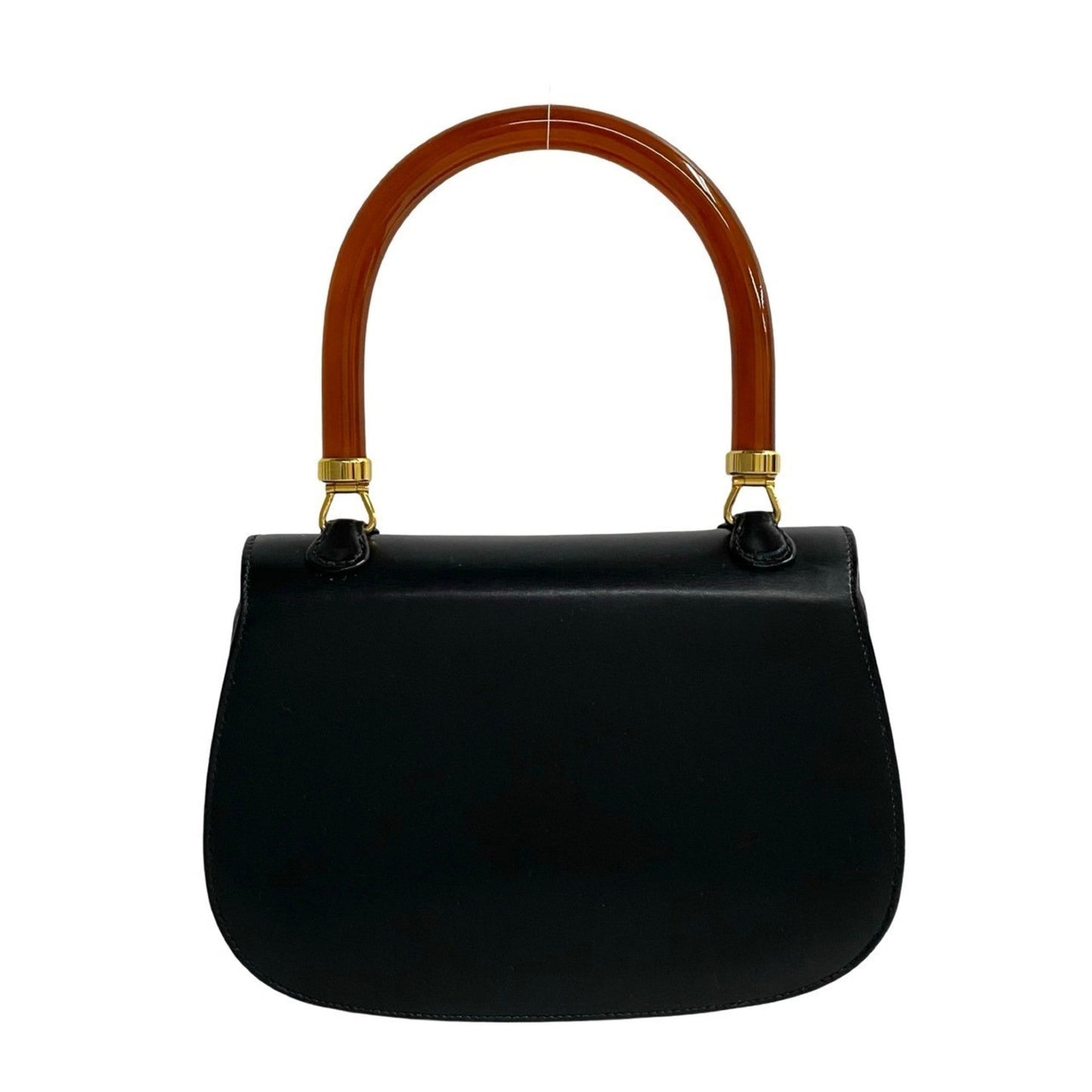 Gucci Black Leather Handbag Tote Bag ( )