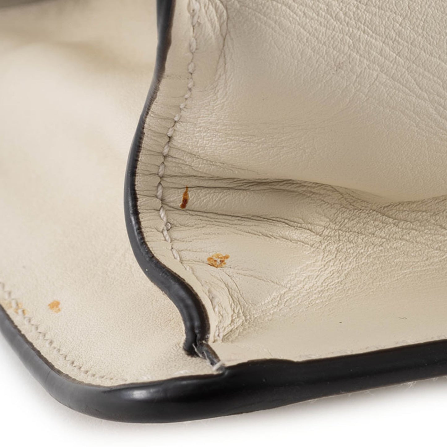Gucci Ivory Navy Red Color Bamboo Leather Shoulder Bag ( )