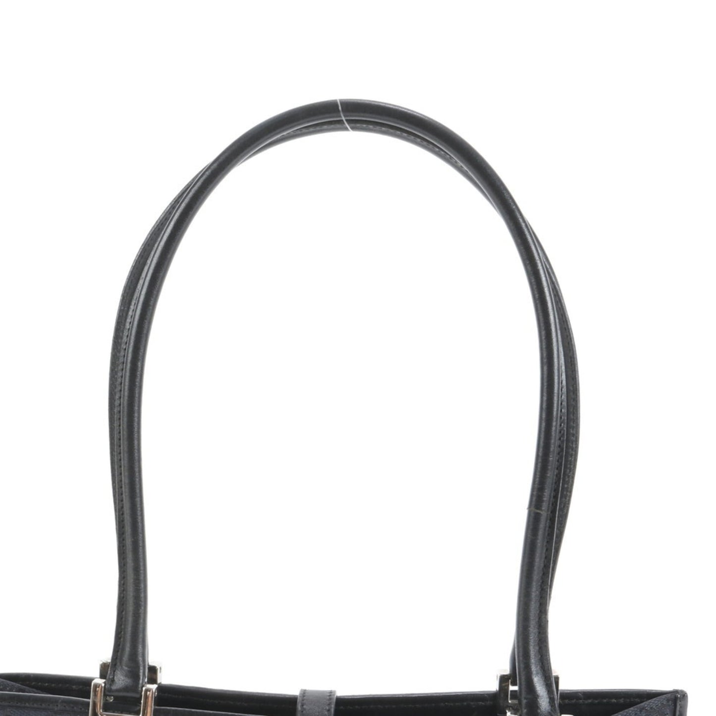 Gucci Black Leather Canvas Tote Bag ( )