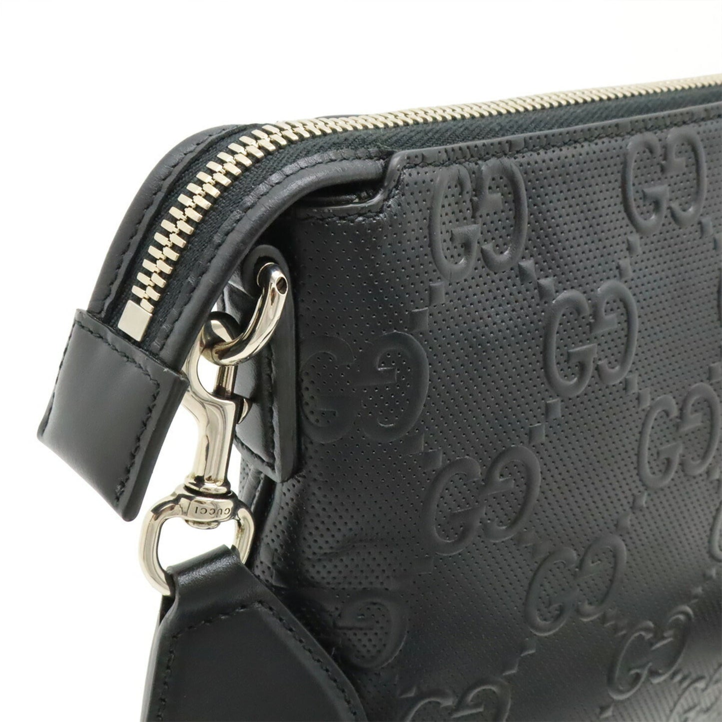 Gucci Black Leather Clutch Bag Shoulder Bag ( )