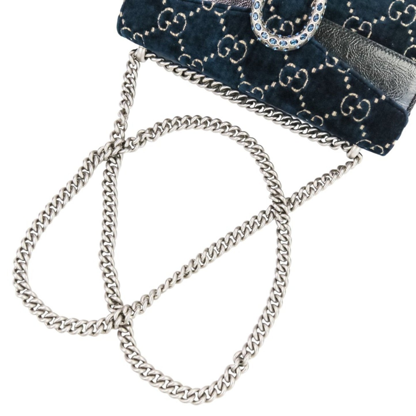 Gucci Navy Velvet Shoulder Bag ( )