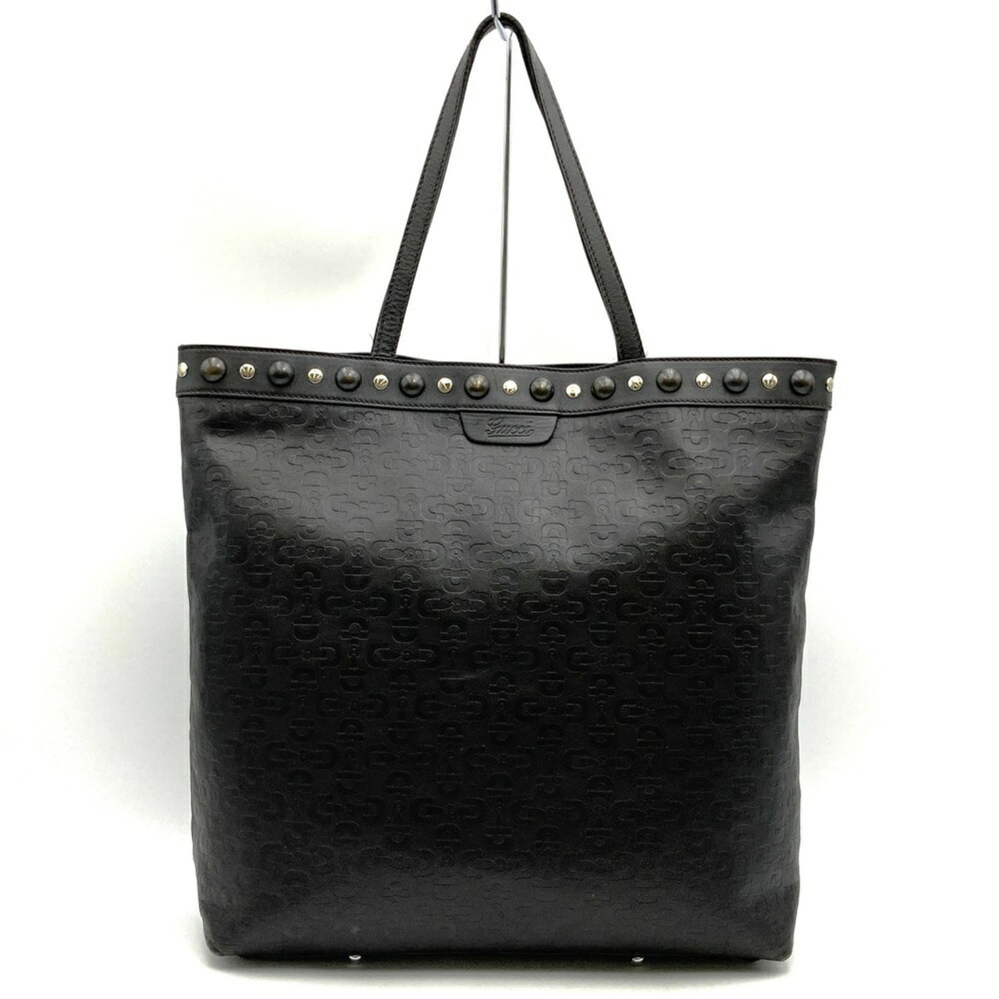 Gucci Horsebit Brown Leather Handbag Tote Bag ( )