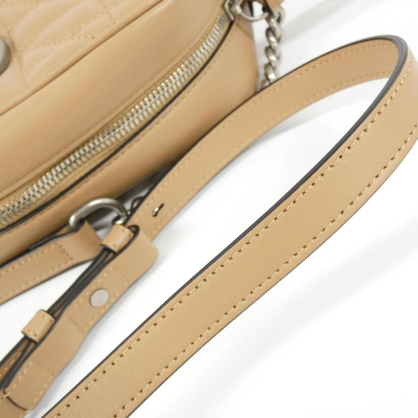 Gucci Gg Marmont Beige Leather Shoulder Bag ( )
